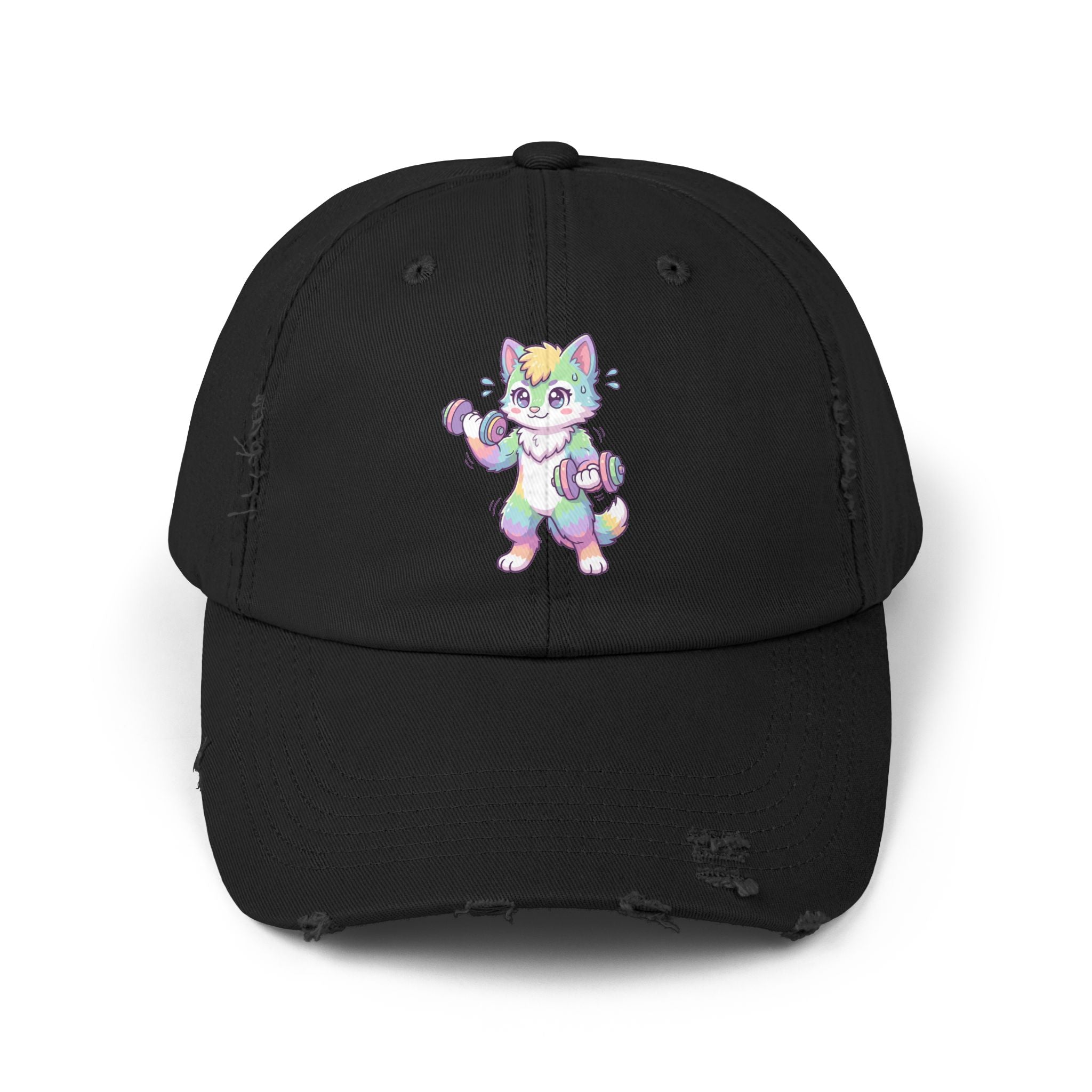 Weightlifting Kawaii Pastel Husky Distressed Cap
