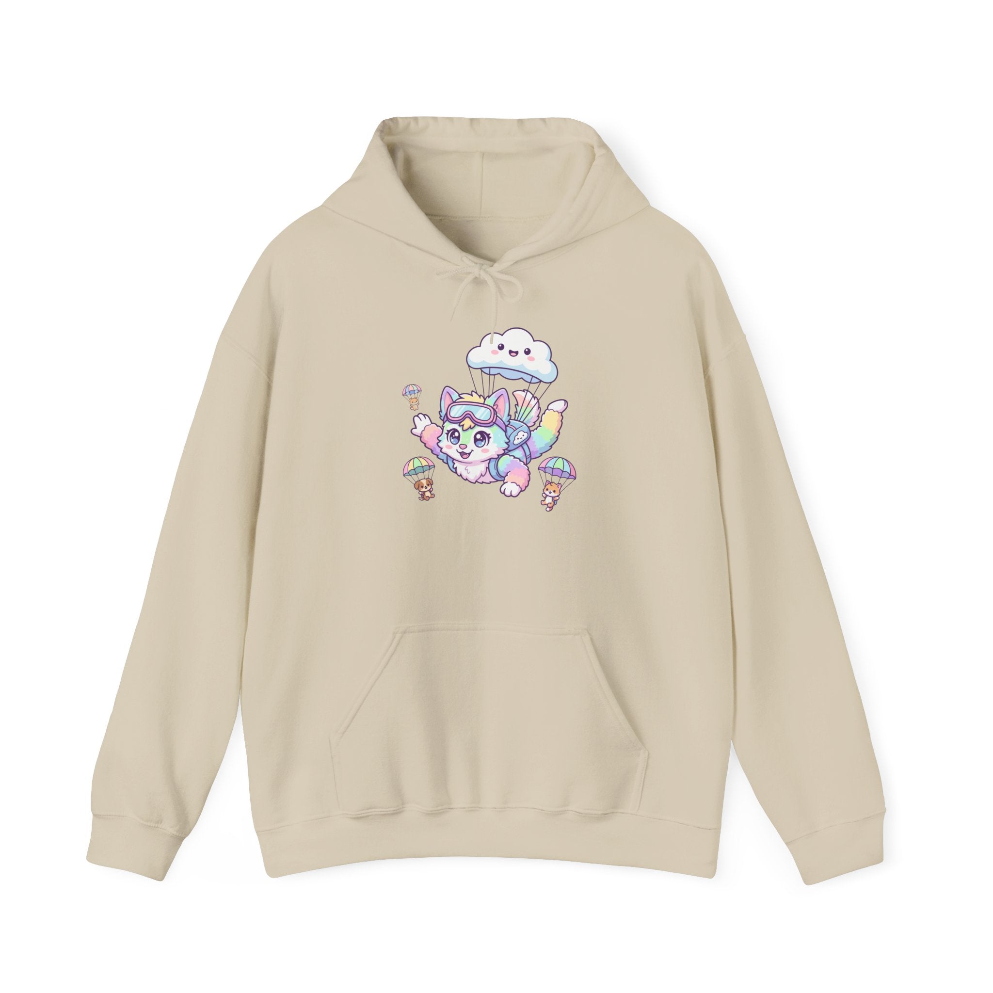Kawaii Skydiving Furry Unisex Heavy Blend™ Hoodie