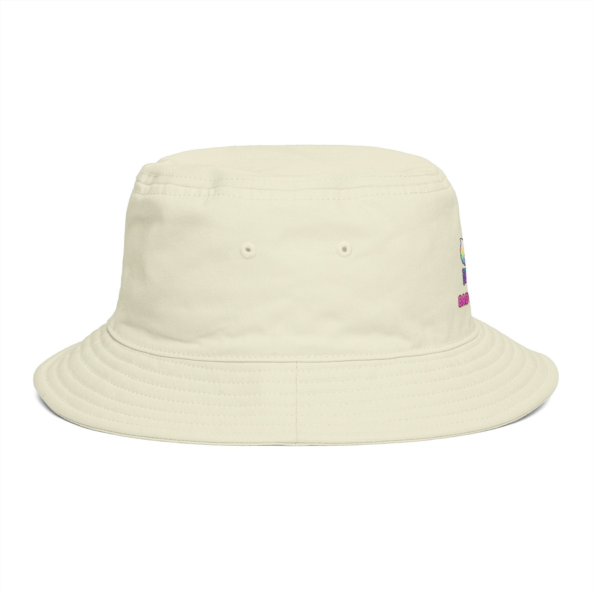 Cute Neon Furry Fox Bucket Hat — "Bad Fur Day" Embroidered Cute Animal Sun Hat