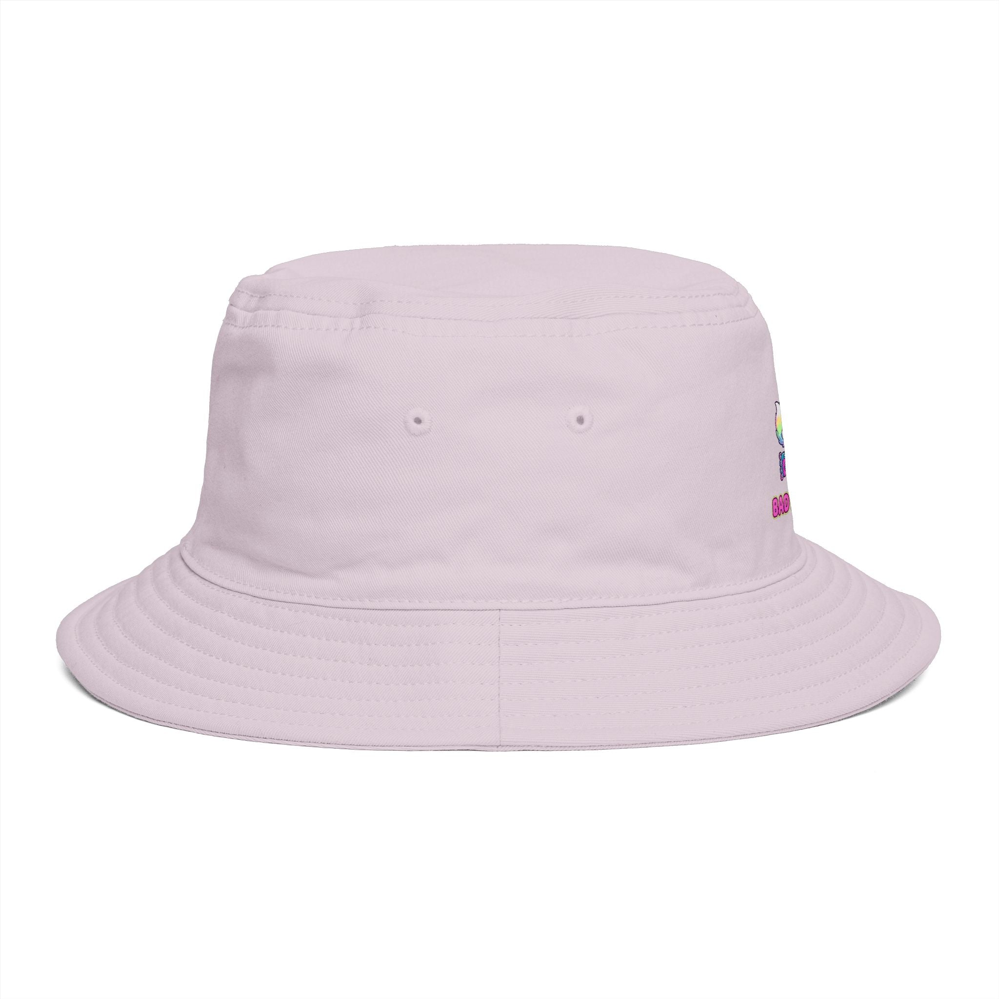 Cute Neon Furry Fox Bucket Hat — "Bad Fur Day" Embroidered Cute Animal Sun Hat