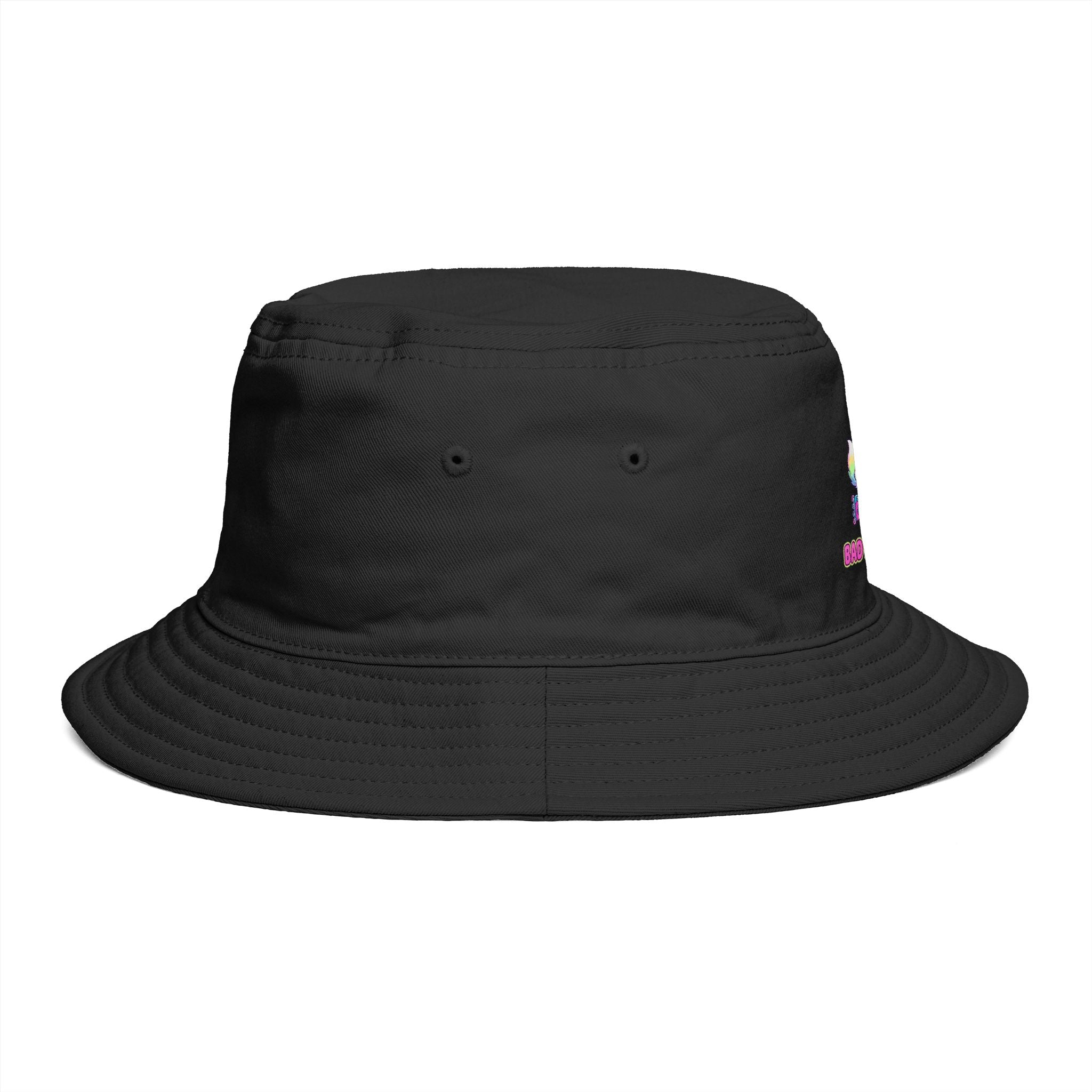 Cute Neon Furry Fox Bucket Hat — "Bad Fur Day" Embroidered Cute Animal Sun Hat