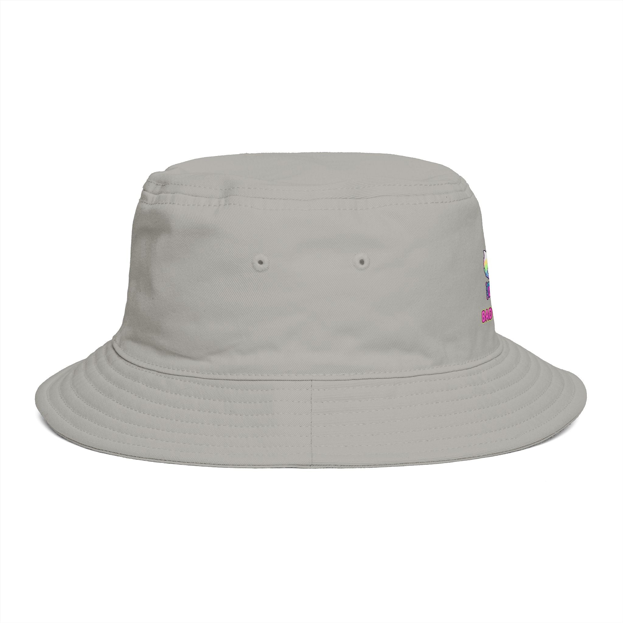 Cute Neon Furry Fox Bucket Hat — "Bad Fur Day" Embroidered Cute Animal Sun Hat