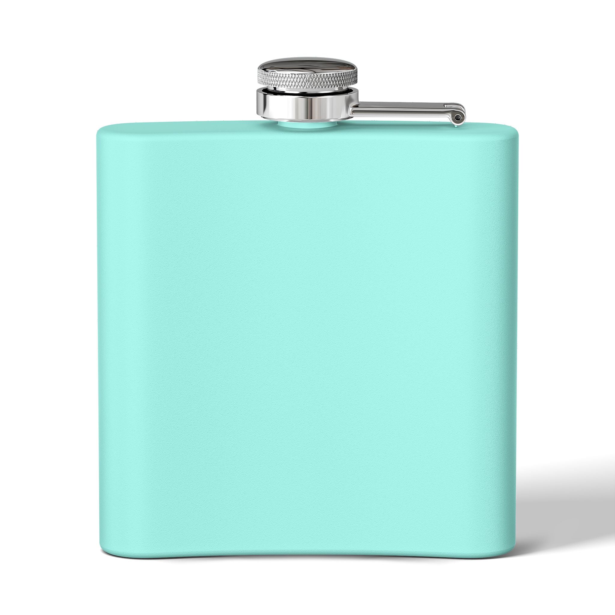 6oz Stainless Steel Flask — Cute Pastel Arctic Pup Snowball Design