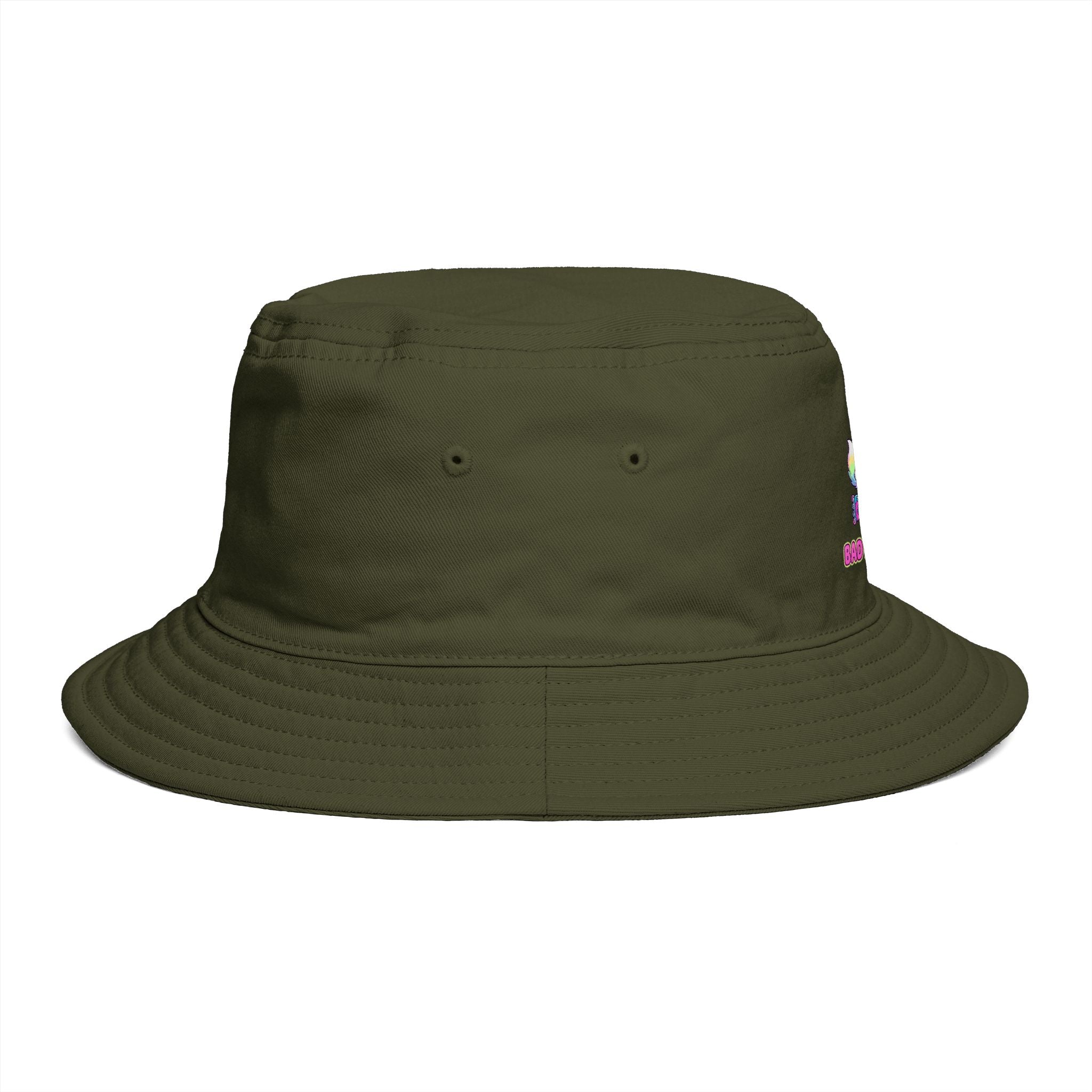 Cute Neon Furry Fox Bucket Hat — "Bad Fur Day" Embroidered Cute Animal Sun Hat