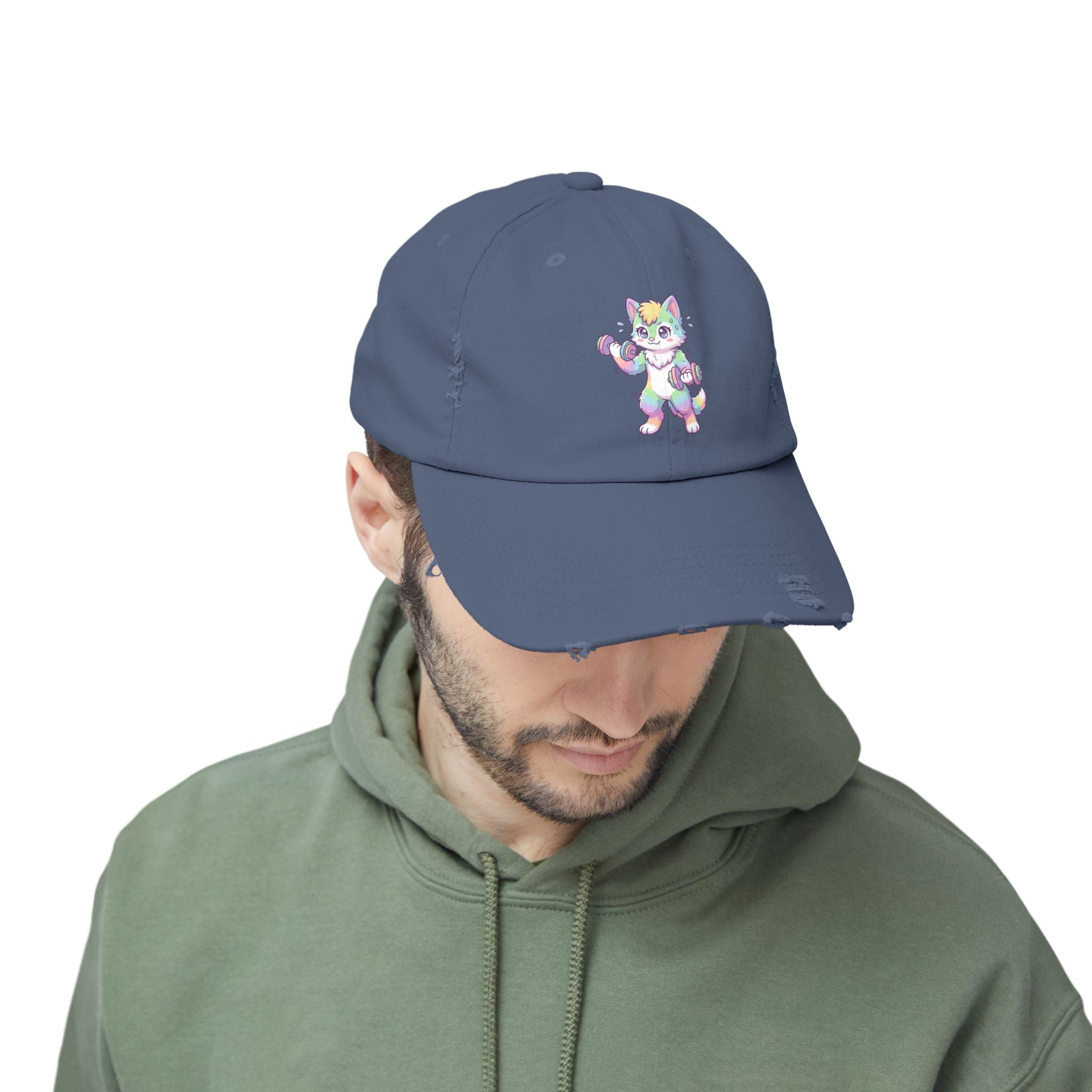 Weightlifting Kawaii Pastel Husky Distressed Cap