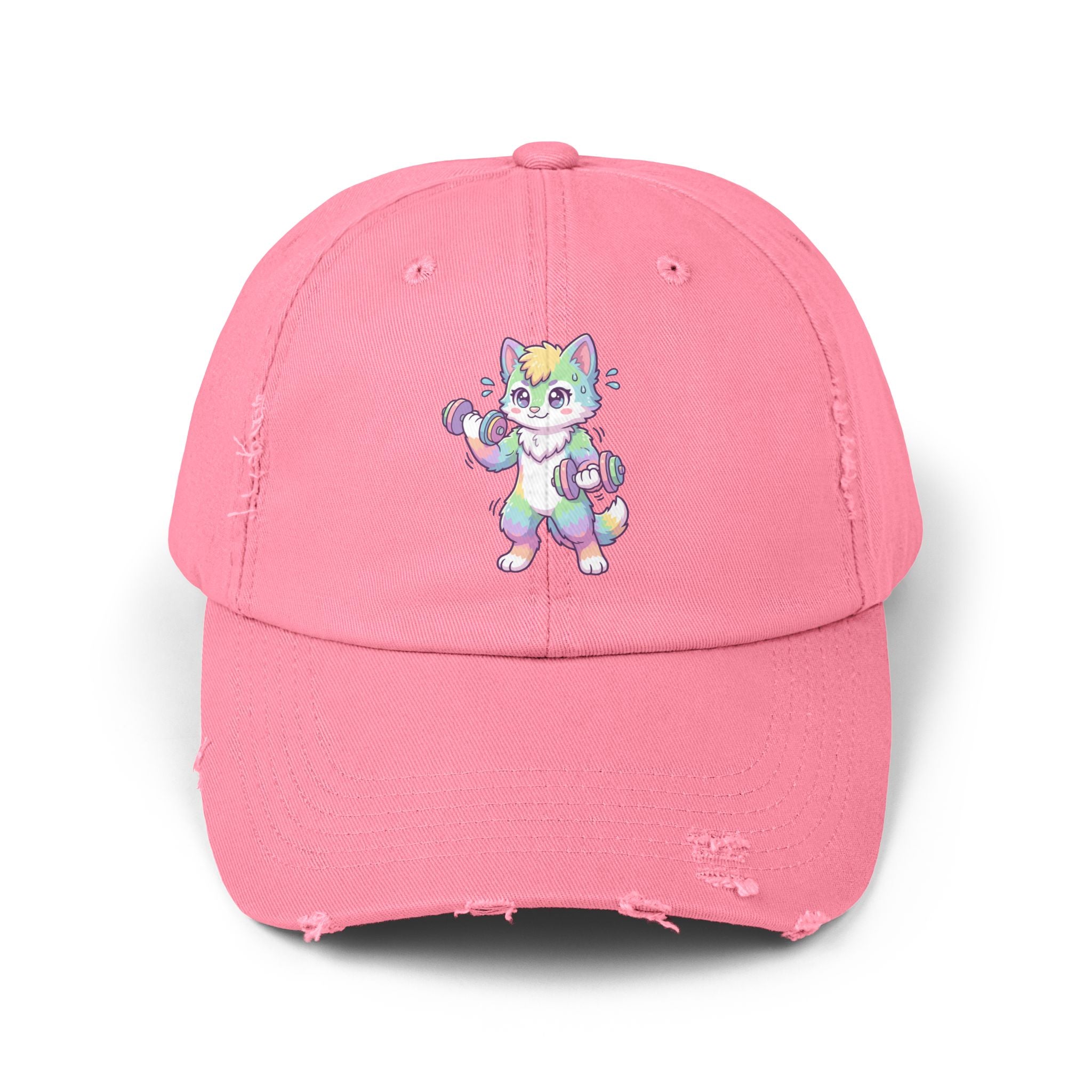 Weightlifting Kawaii Pastel Husky Distressed Cap