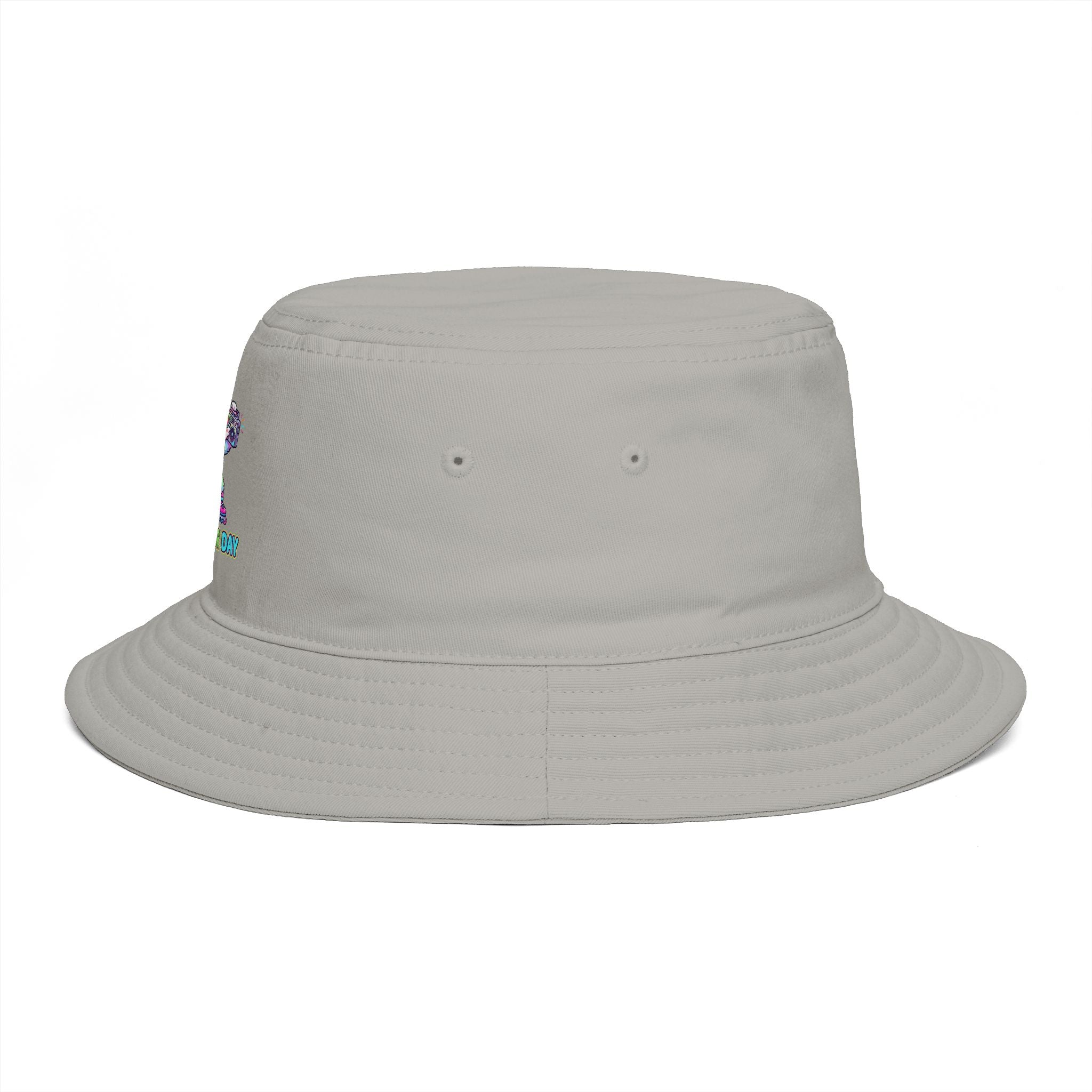 Cute Neon Furry Fox Bucket Hat — "Bad Fur Day" Embroidered Cute Animal Sun Hat