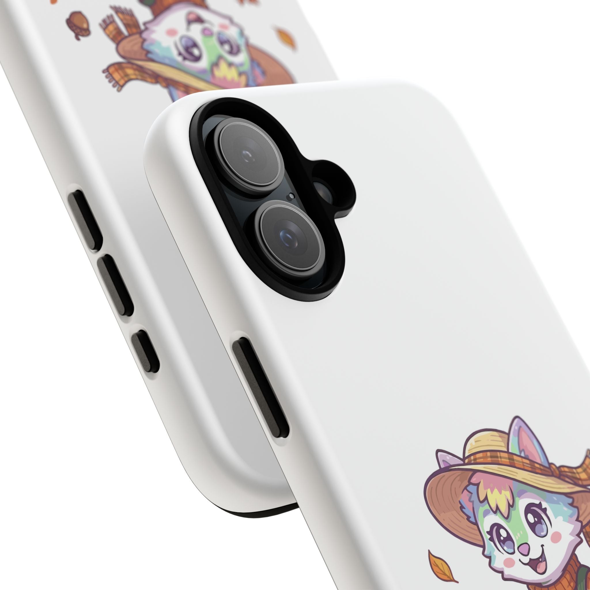 Autumn Fox Phone Case | Cute Fall Leaves Cat in Straw Hat iPhone | Samsung | Pixel Case