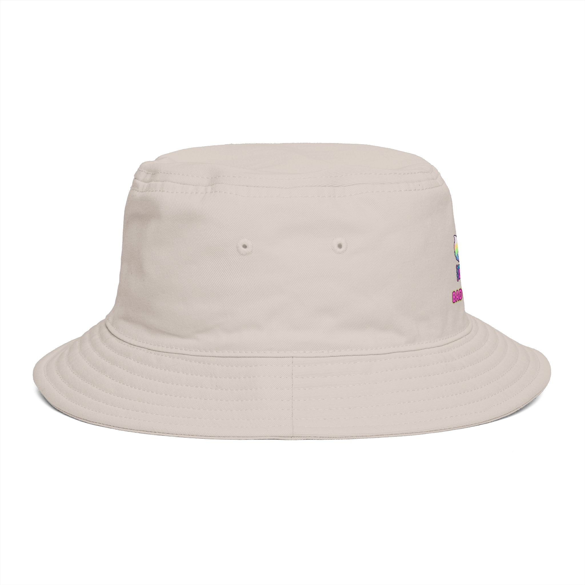 Cute Neon Furry Fox Bucket Hat — "Bad Fur Day" Embroidered Cute Animal Sun Hat