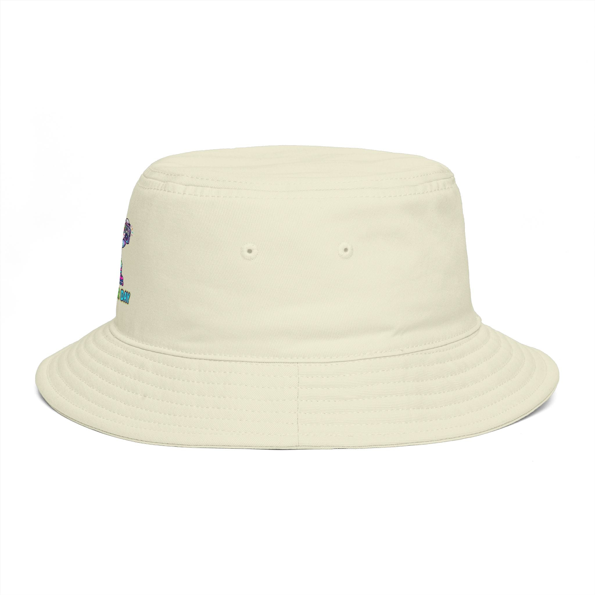 Cute Neon Furry Fox Bucket Hat — "Bad Fur Day" Embroidered Cute Animal Sun Hat