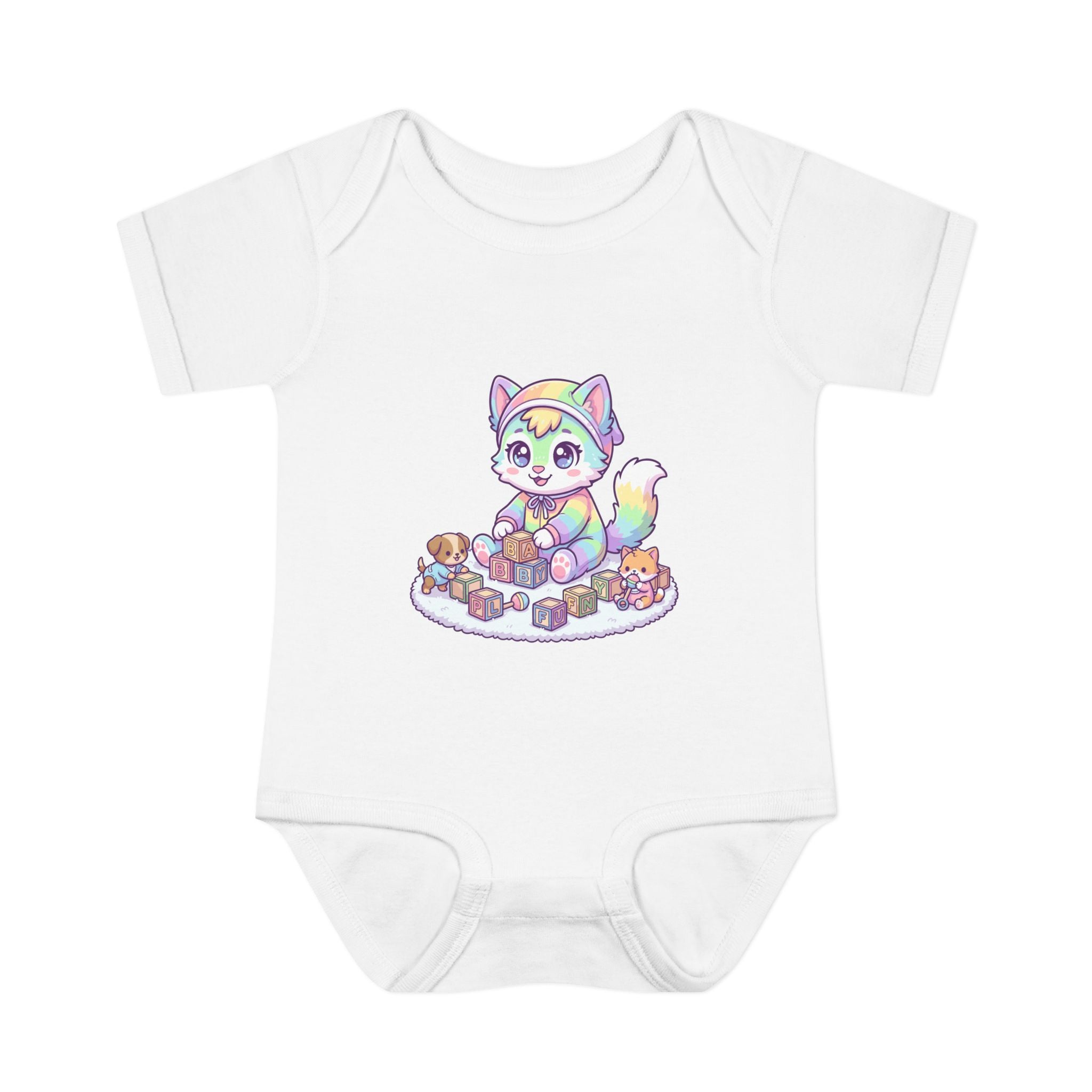 Rainbow Fox Baby Bodysuit – Cute Woodland Infant Onesie