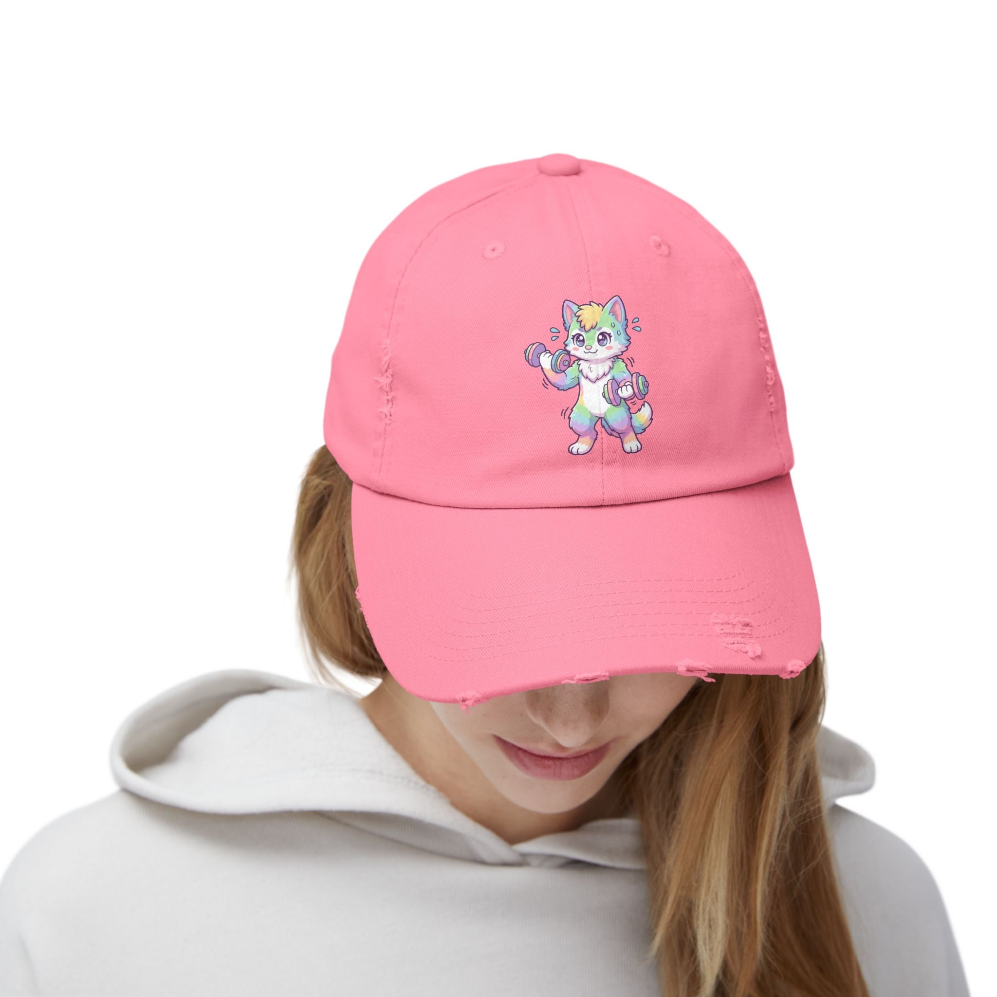 Weightlifting Kawaii Pastel Husky Distressed Cap