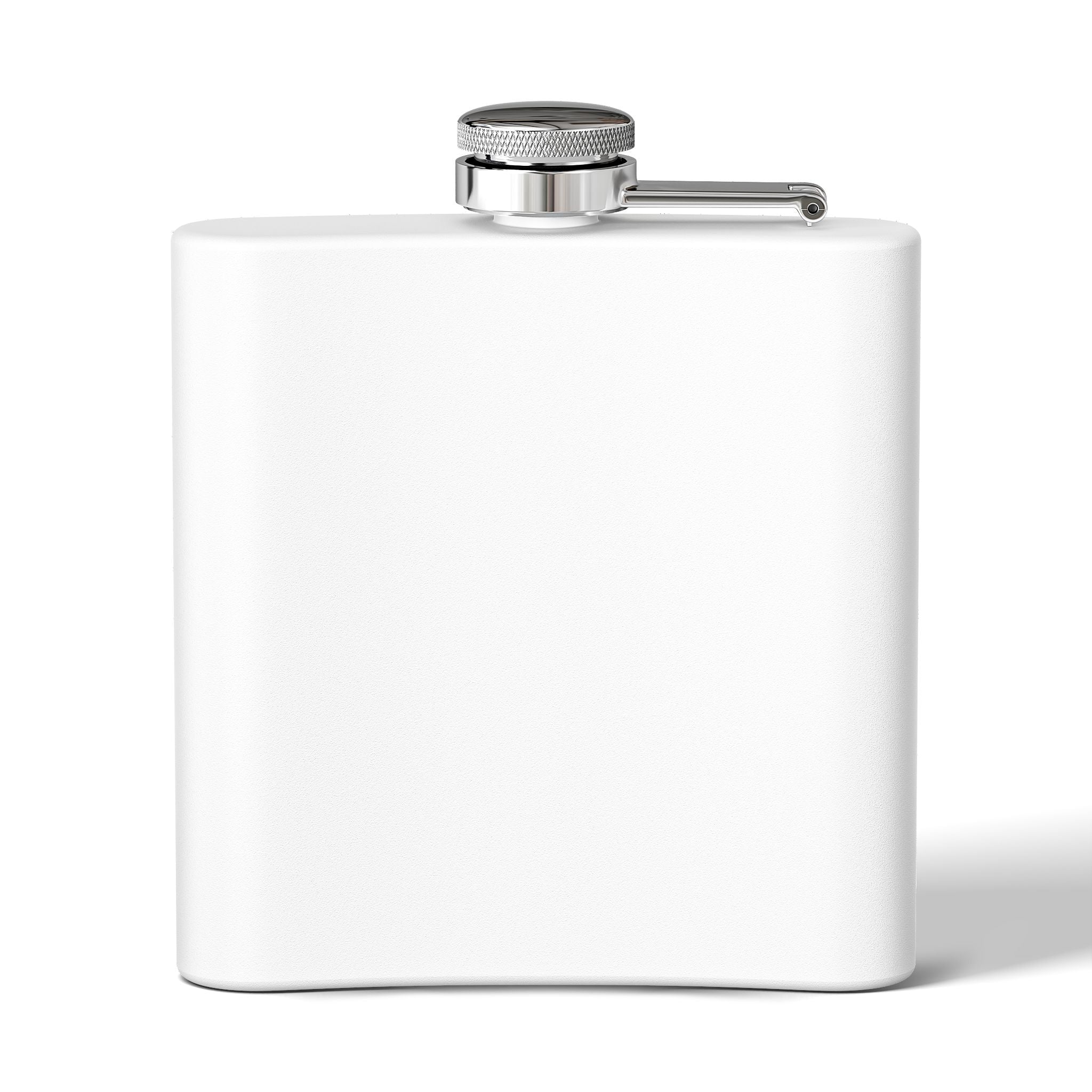 6oz Stainless Steel Flask — Cute Pastel Arctic Pup Snowball Design