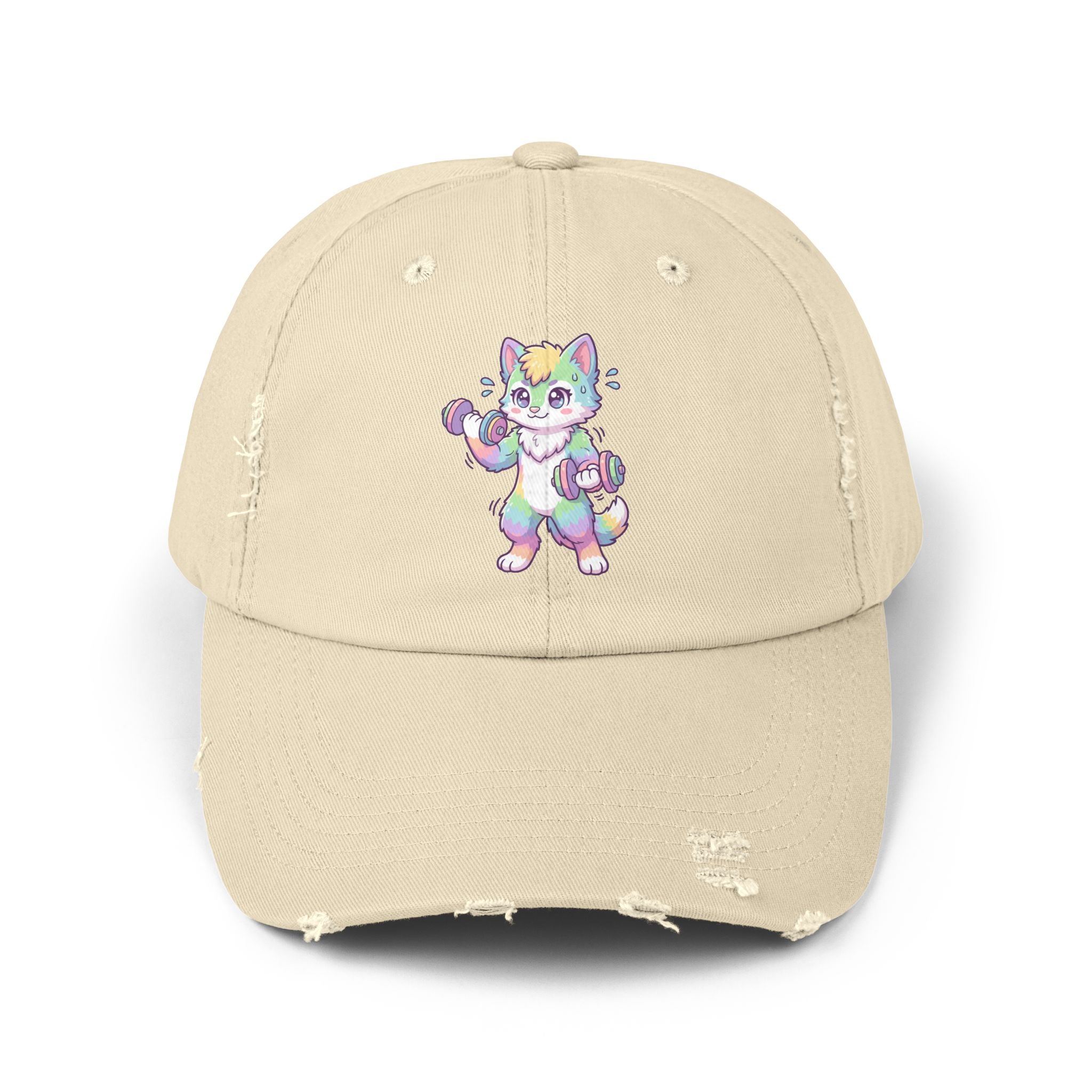 Weightlifting Kawaii Pastel Husky Distressed Cap