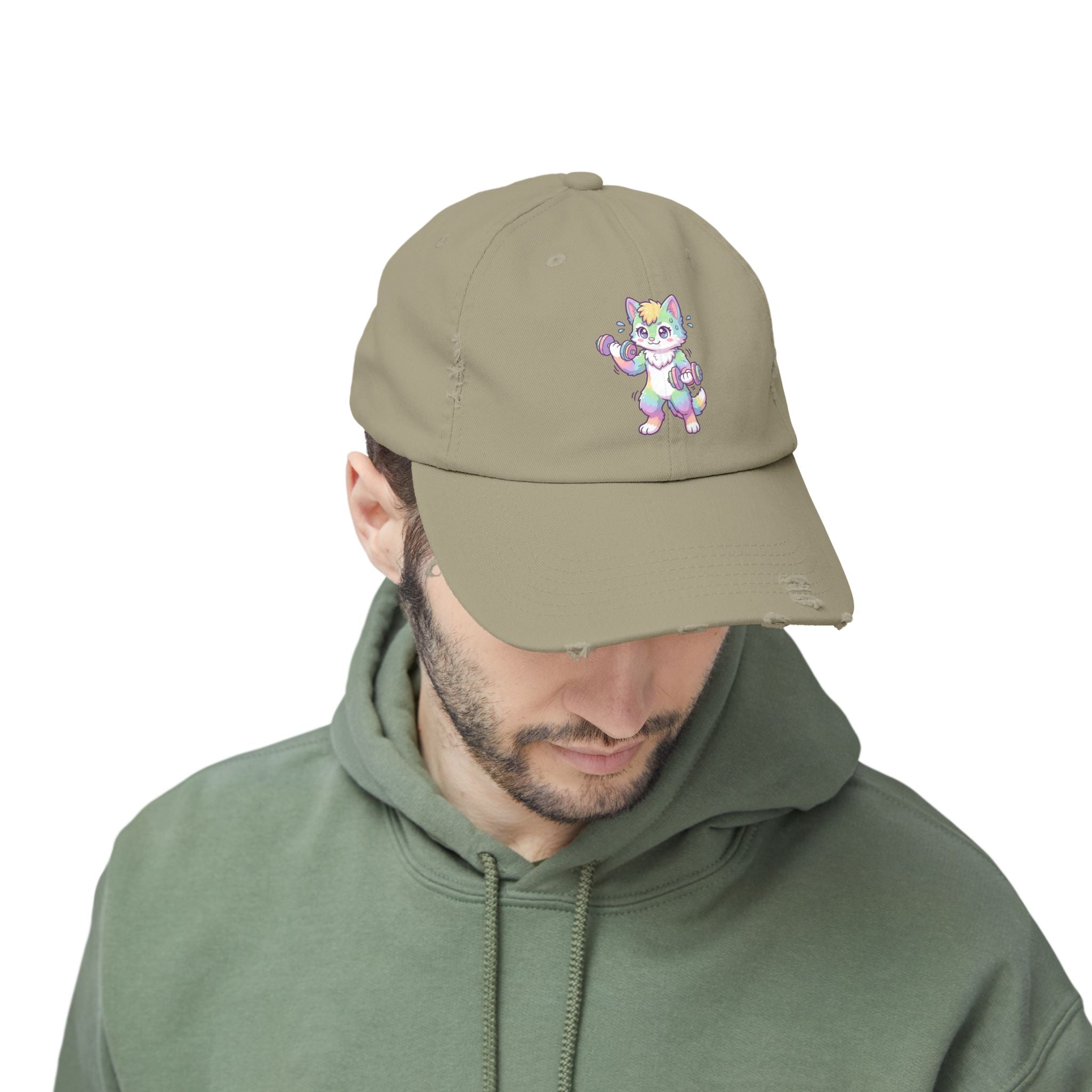 Weightlifting Kawaii Pastel Husky Distressed Cap