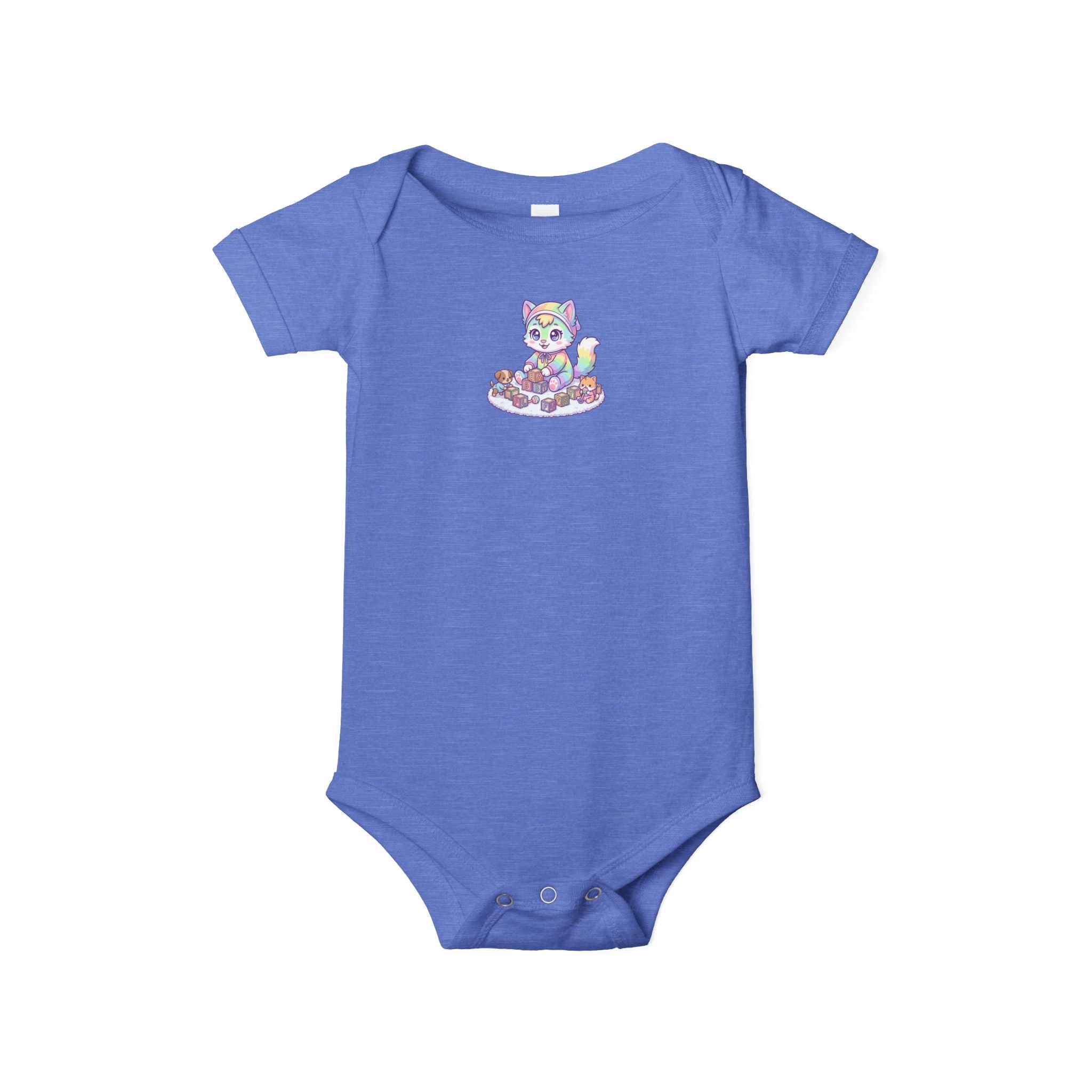 Baby One-Piece with Colorful Kitten Graphic – Infant Bodysuit