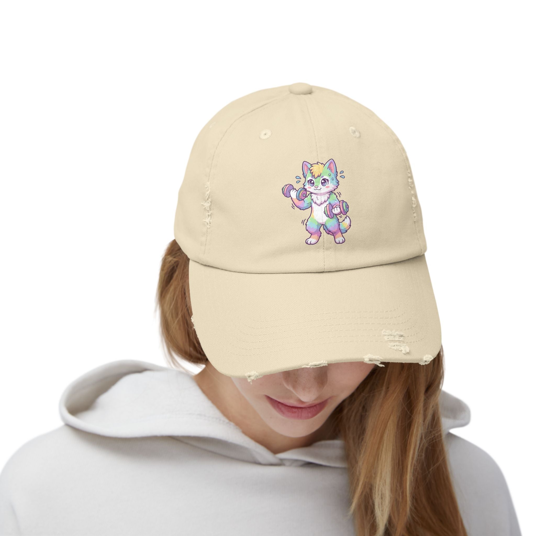 Weightlifting Kawaii Pastel Husky Distressed Cap