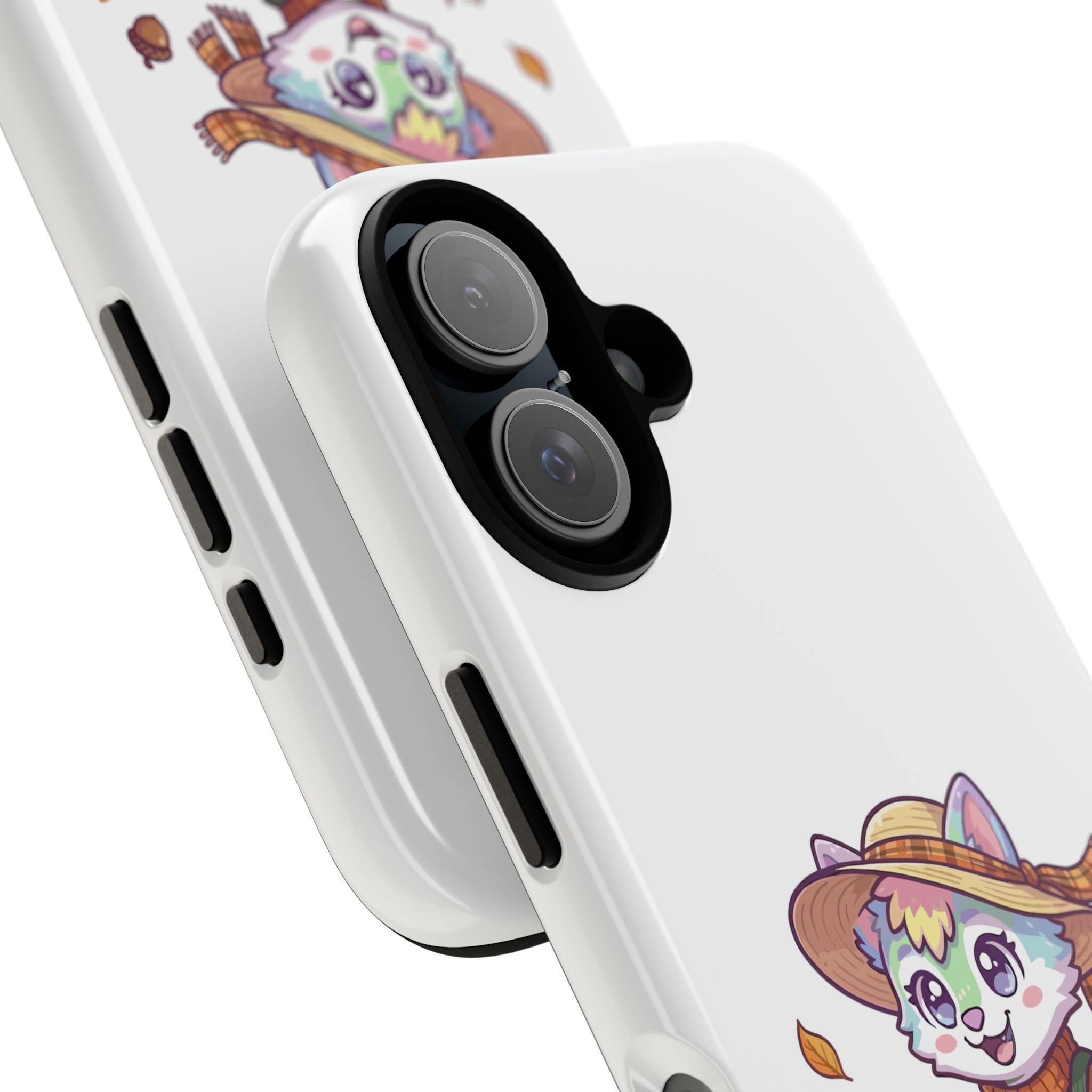 Autumn Fox Phone Case | Cute Fall Leaves Cat in Straw Hat iPhone | Samsung | Pixel Case