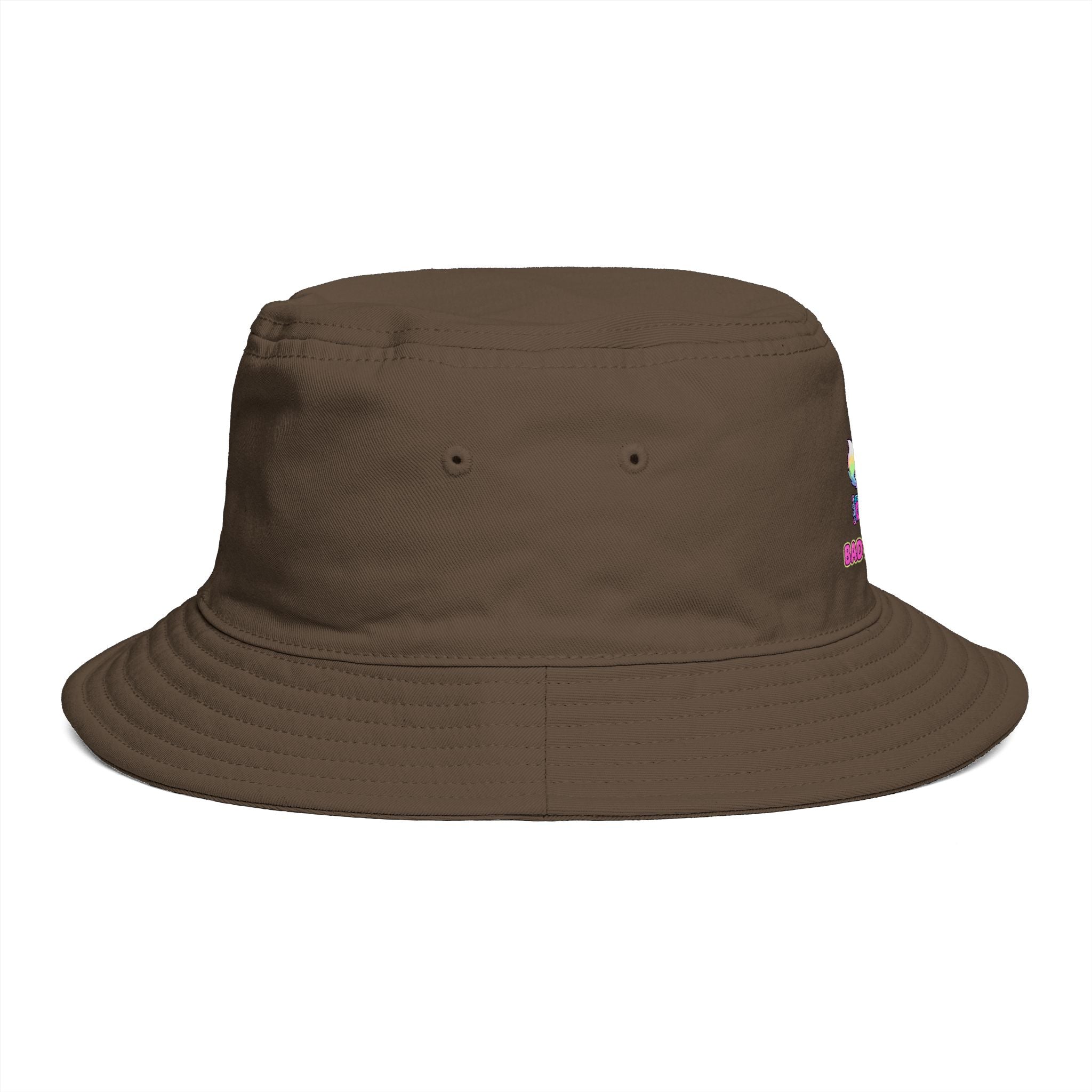 Cute Neon Furry Fox Bucket Hat — "Bad Fur Day" Embroidered Cute Animal Sun Hat