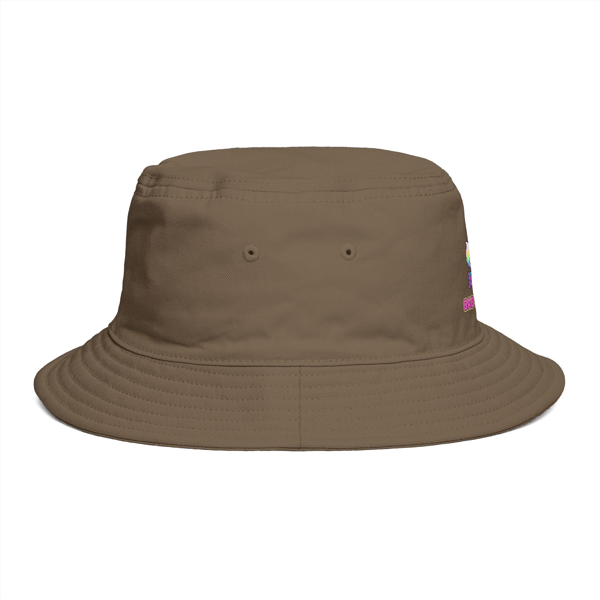 Cute Neon Furry Fox Bucket Hat — "Bad Fur Day" Embroidered Cute Animal Sun Hat