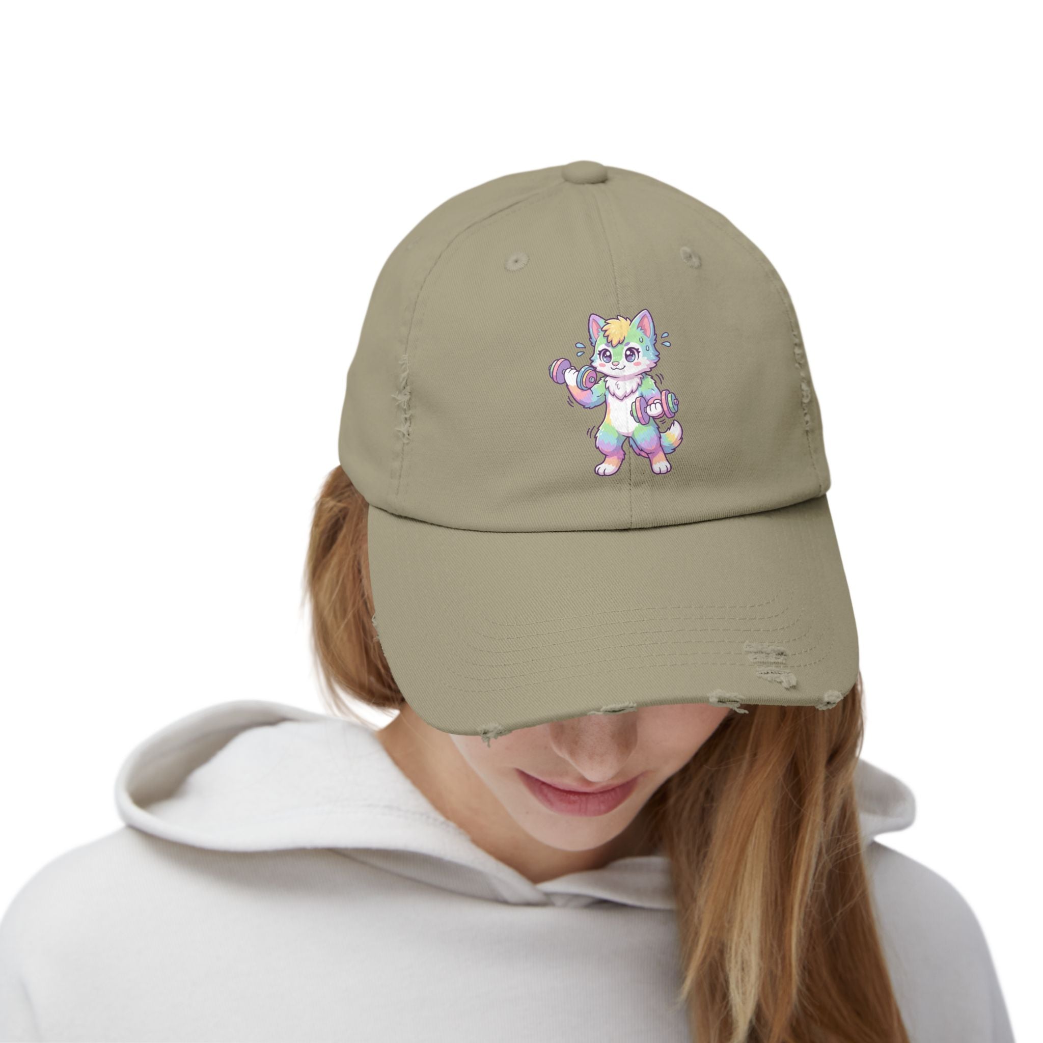 Weightlifting Kawaii Pastel Husky Distressed Cap