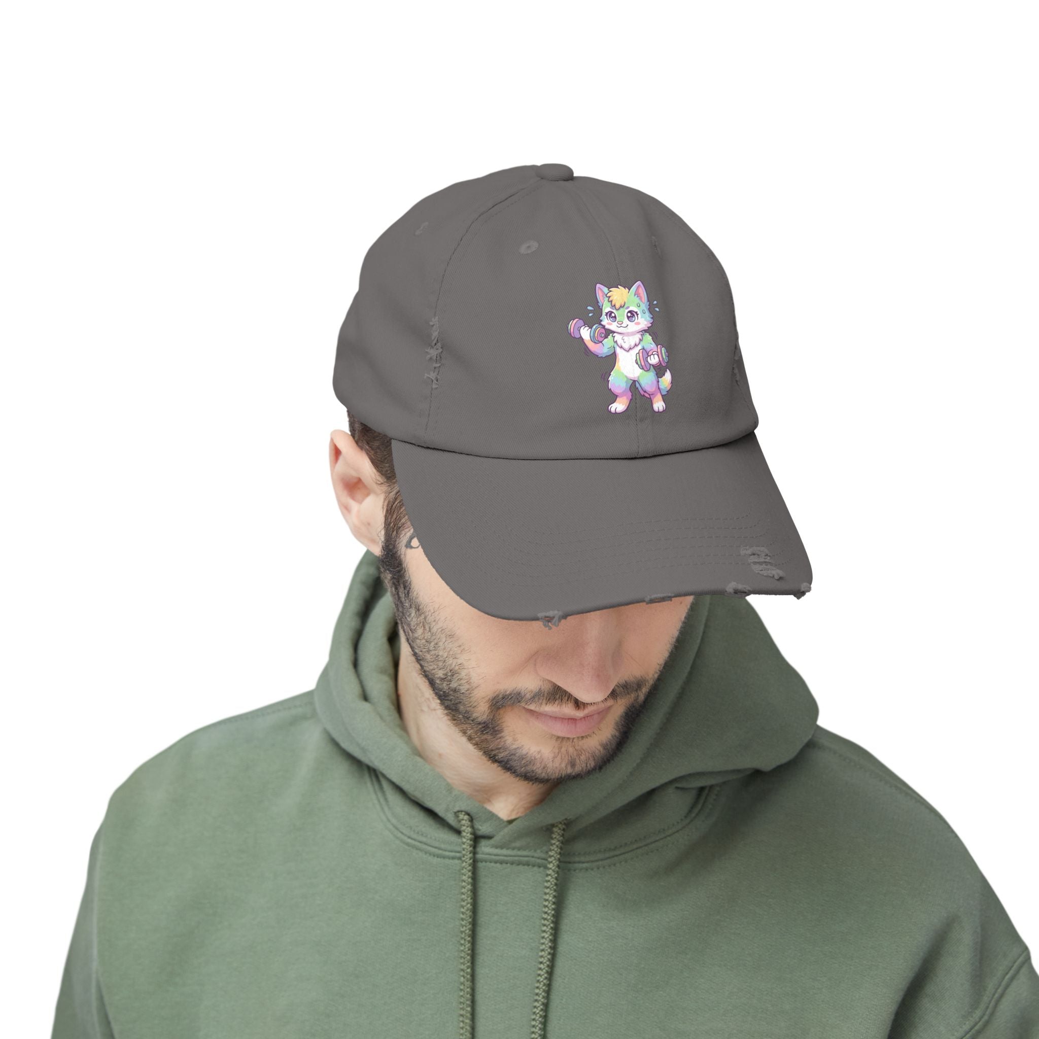 Weightlifting Kawaii Pastel Husky Distressed Cap