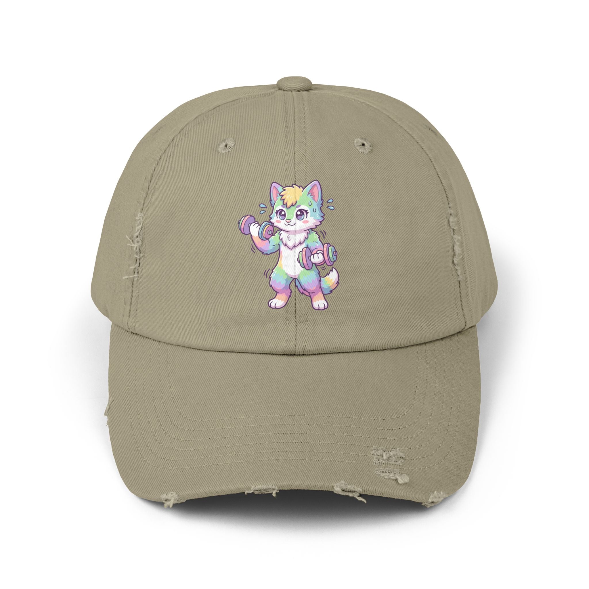 Weightlifting Kawaii Pastel Husky Distressed Cap