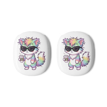 AirPods Max Case | Grumpy Rainbow Furry with Sunglasses & Coffee