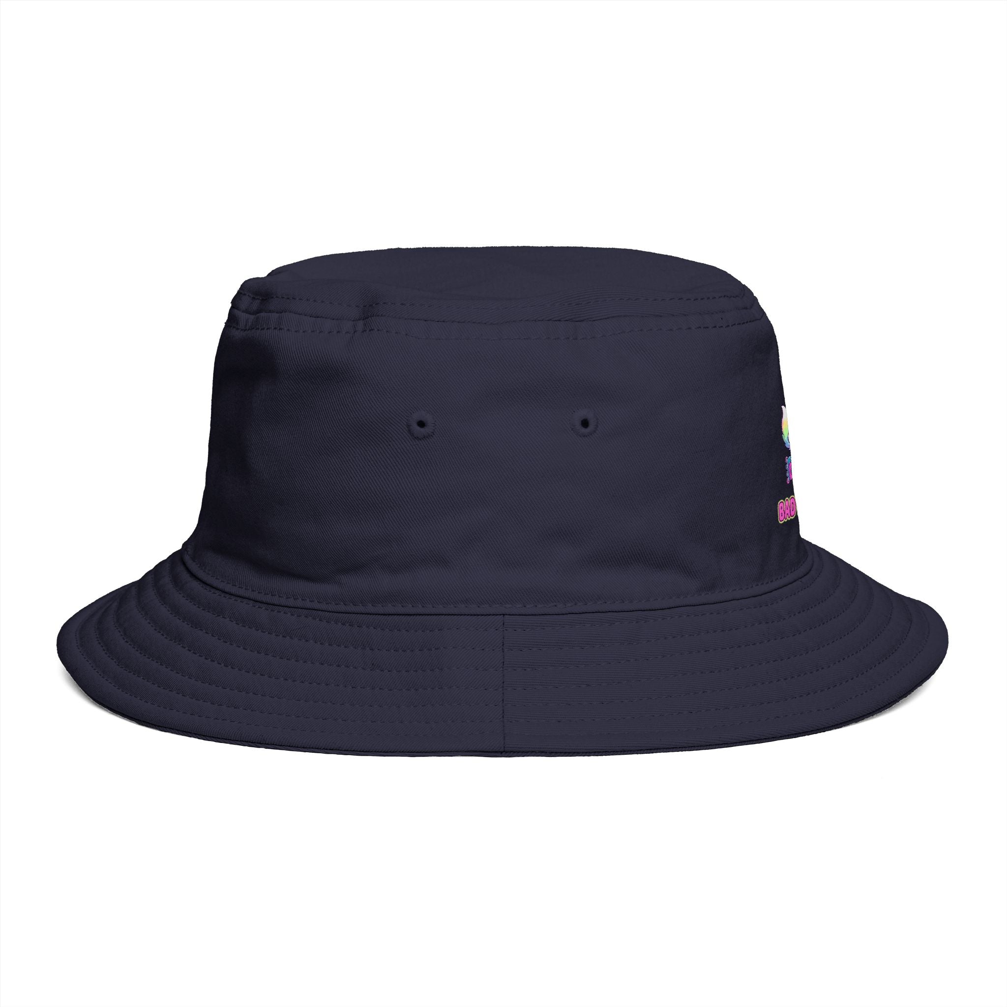 Cute Neon Furry Fox Bucket Hat — "Bad Fur Day" Embroidered Cute Animal Sun Hat