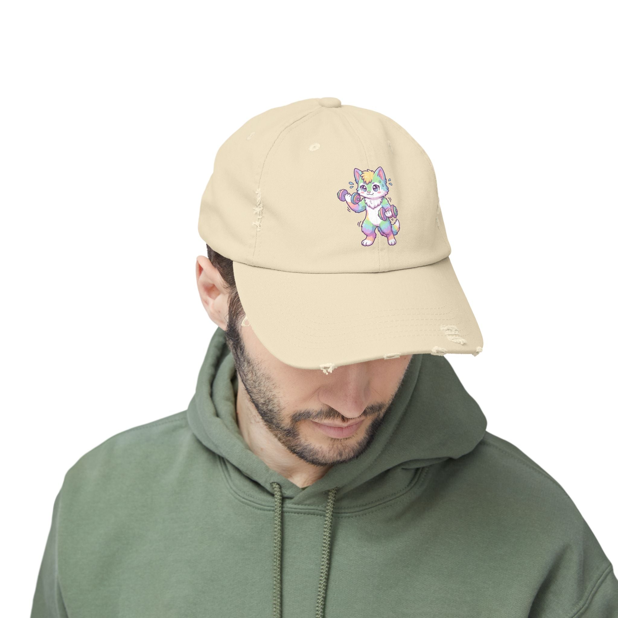 Weightlifting Kawaii Pastel Husky Distressed Cap