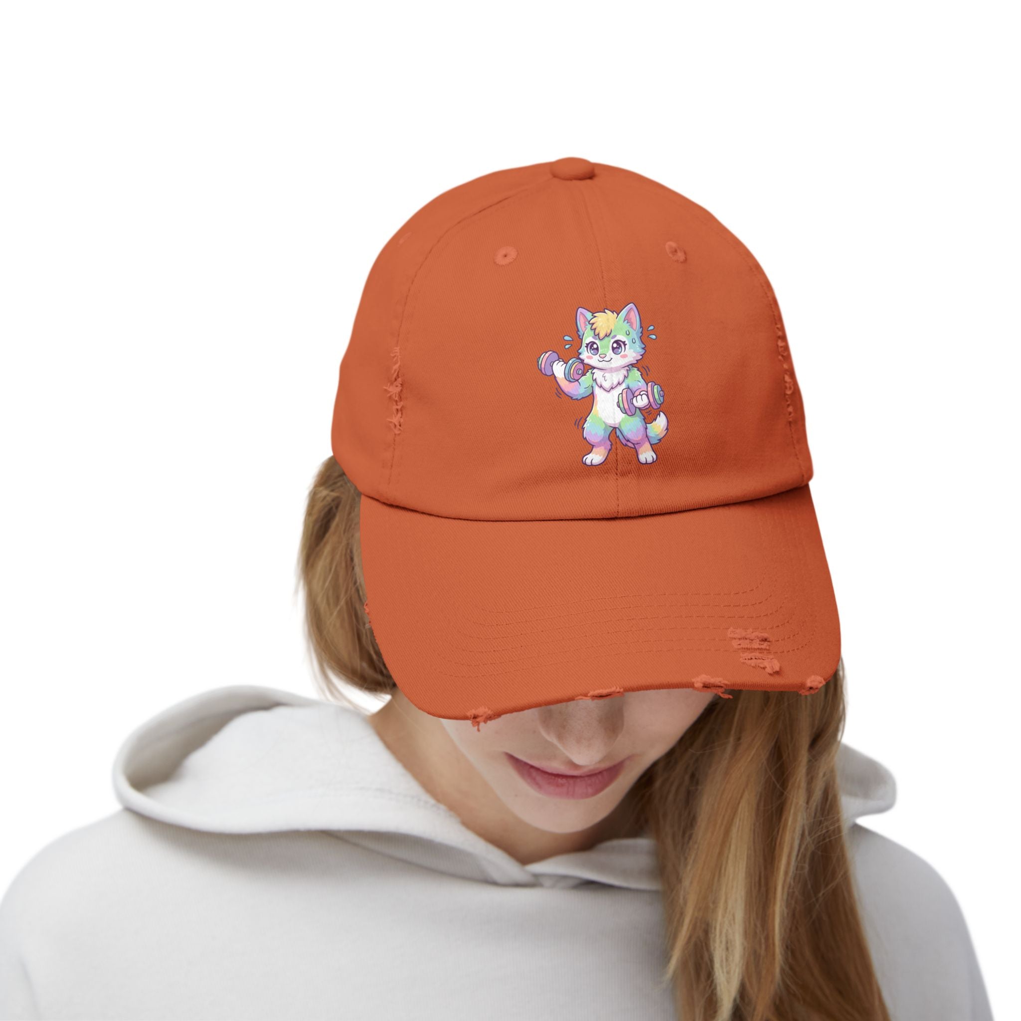 Weightlifting Kawaii Pastel Husky Distressed Cap