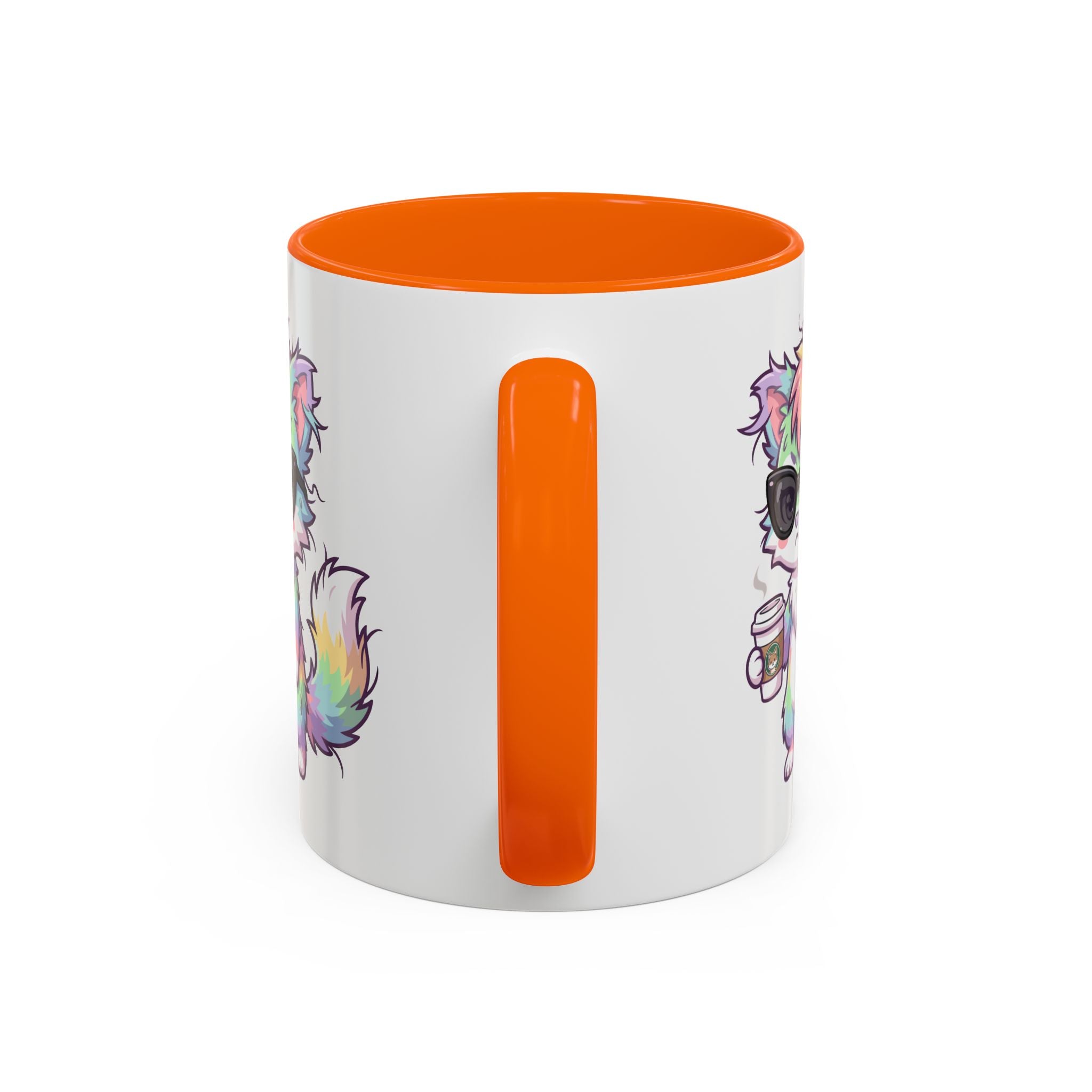 Cute Grumpy Rainbow Furry Coffee Mug — Cup Accent Mug