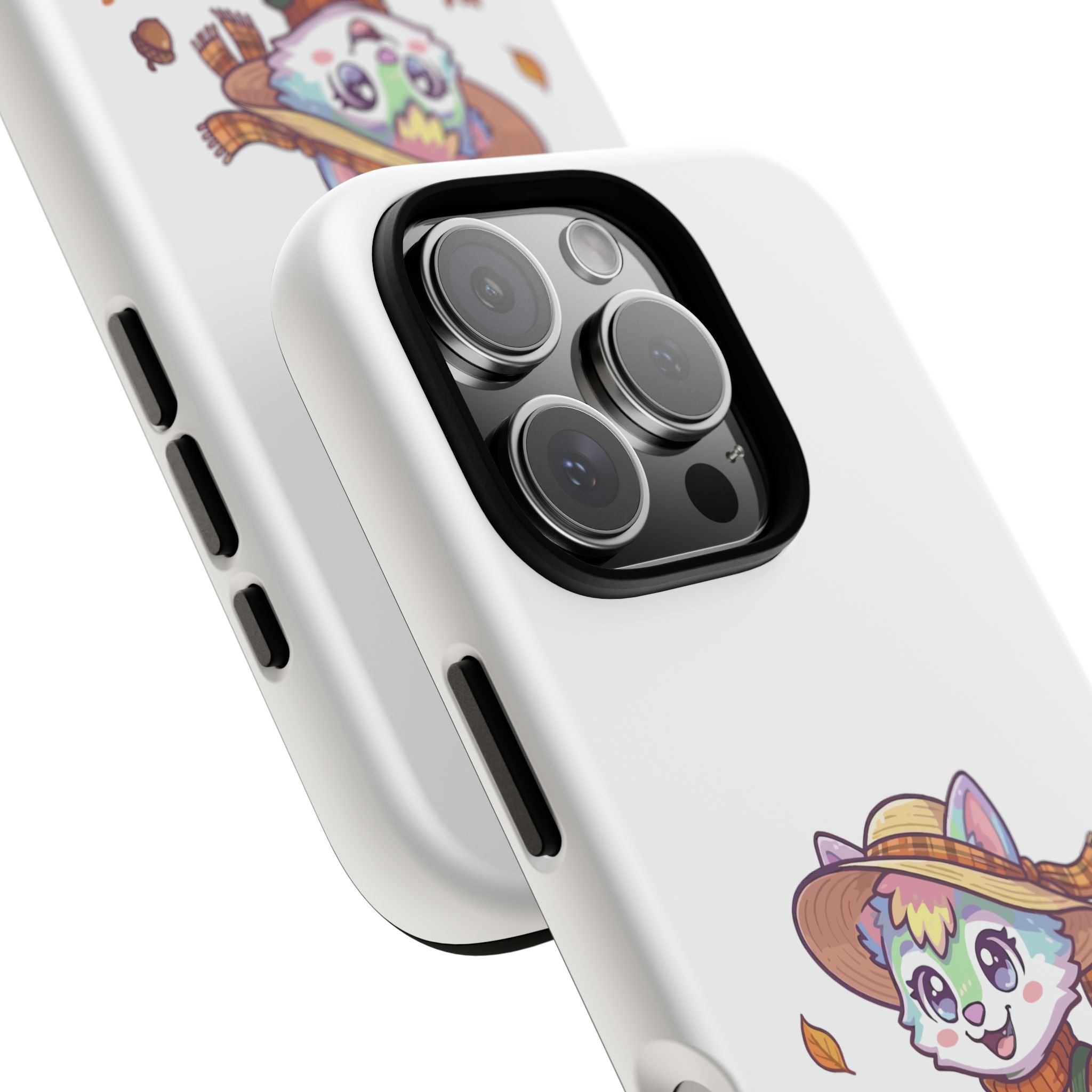 Autumn Fox Phone Case | Cute Fall Leaves Cat in Straw Hat iPhone | Samsung | Pixel Case