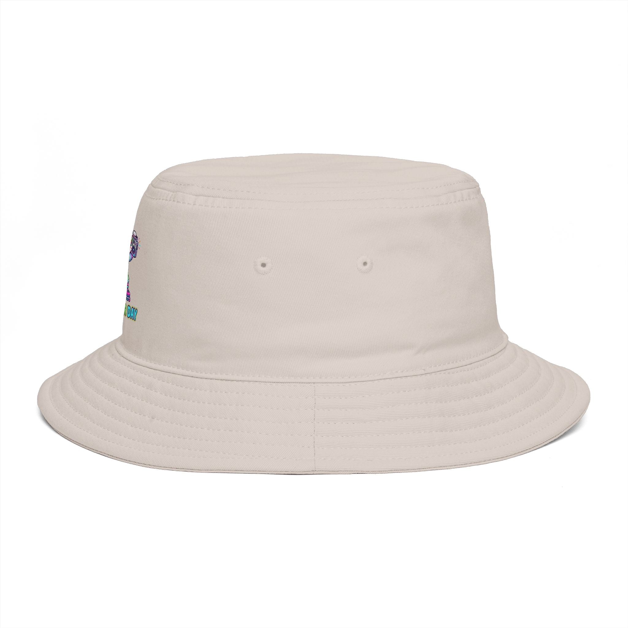 Cute Neon Furry Fox Bucket Hat — "Bad Fur Day" Embroidered Cute Animal Sun Hat