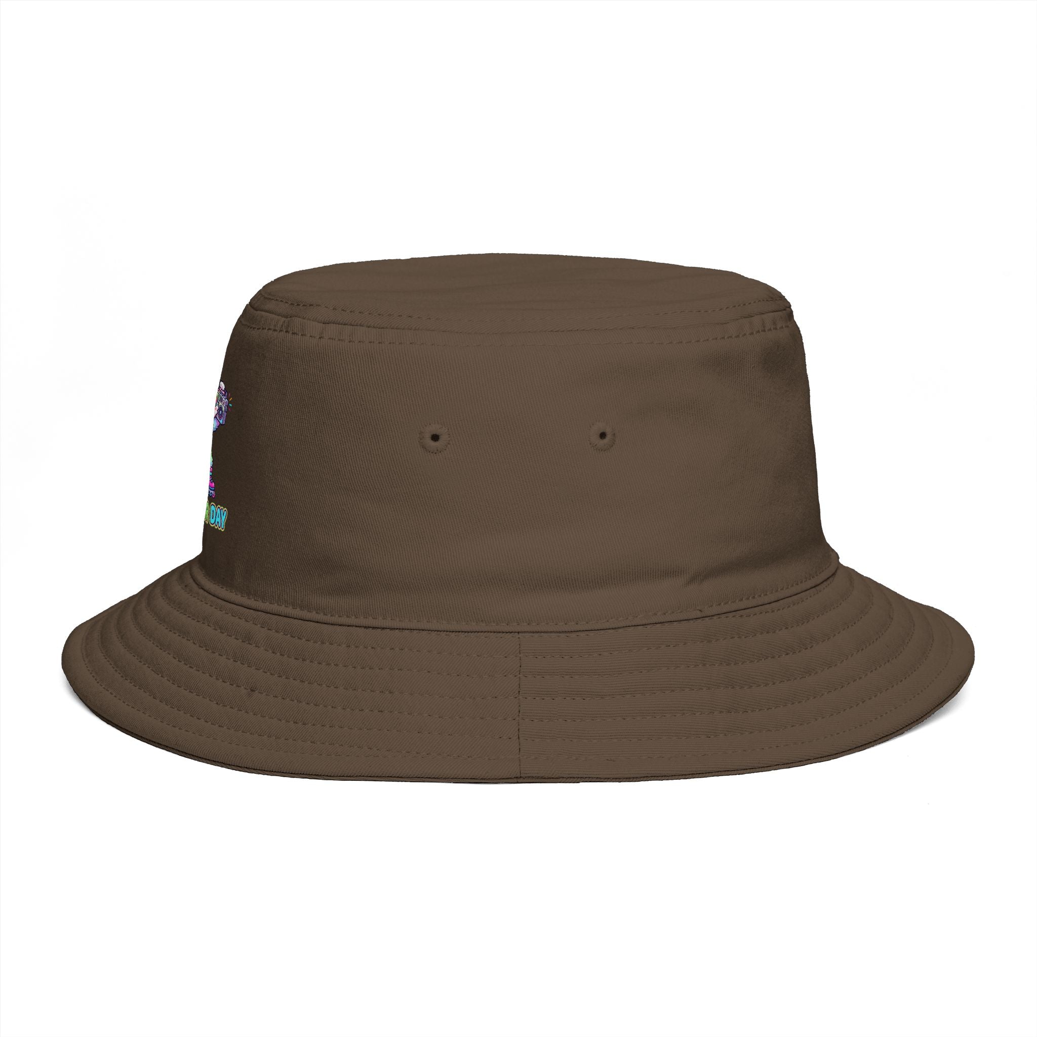 Cute Neon Furry Fox Bucket Hat — "Bad Fur Day" Embroidered Cute Animal Sun Hat