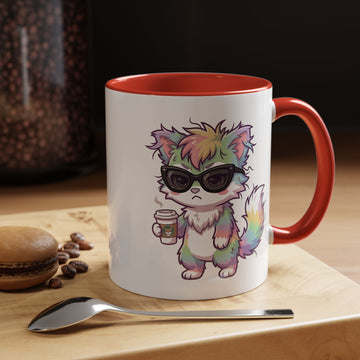 Cute Grumpy Rainbow Furry Coffee Mug — Cup Accent Mug