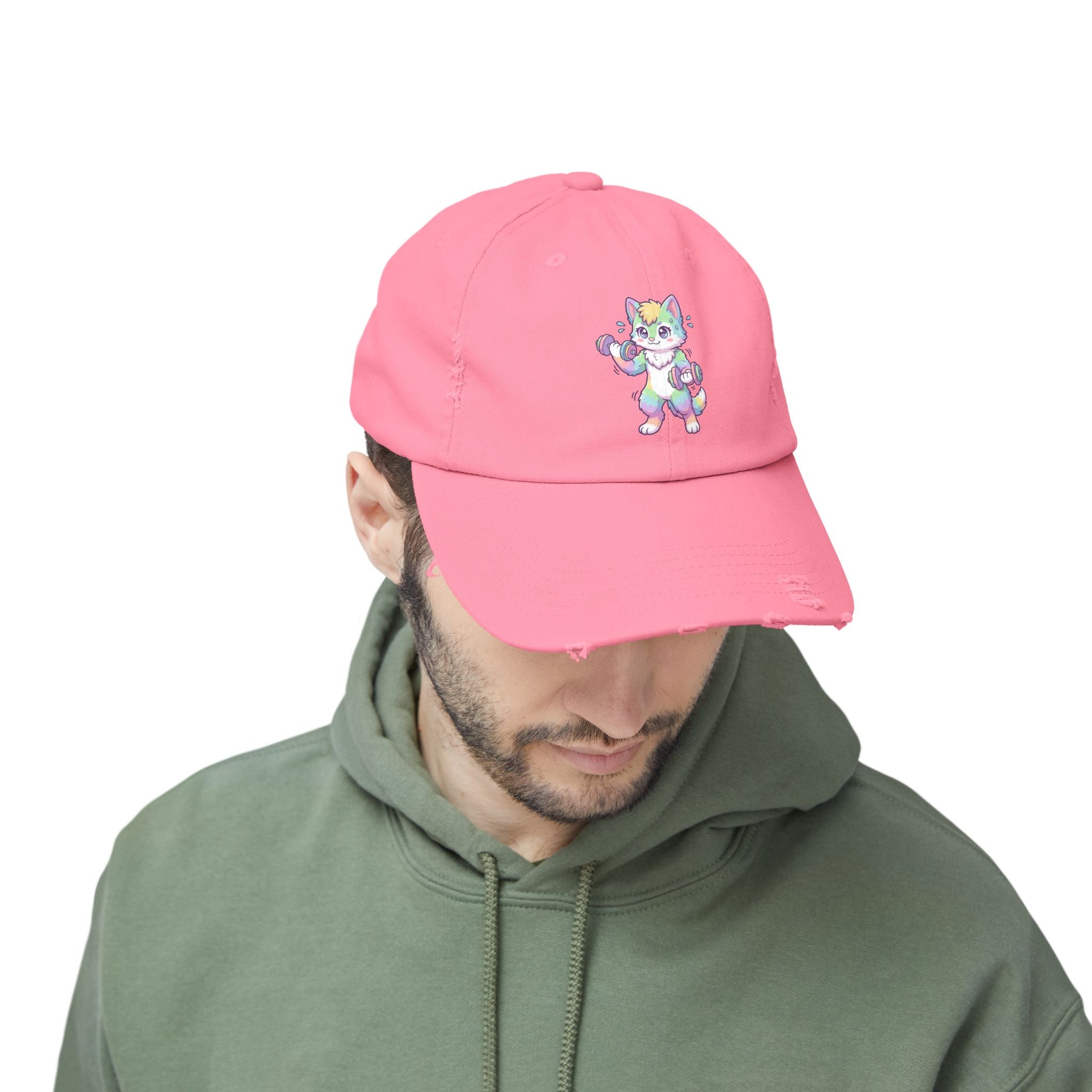 Weightlifting Kawaii Pastel Husky Distressed Cap