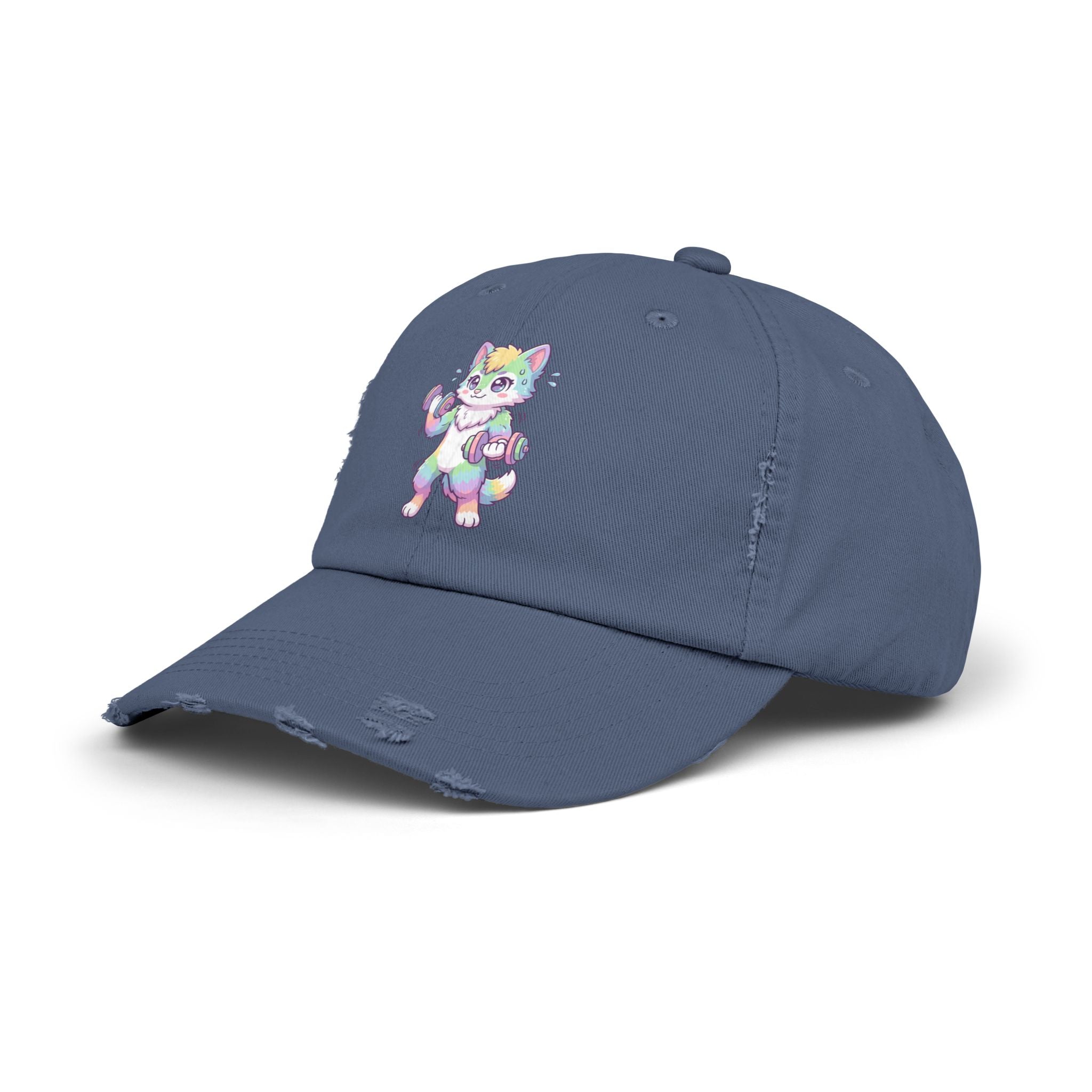 Weightlifting Kawaii Pastel Husky Distressed Cap