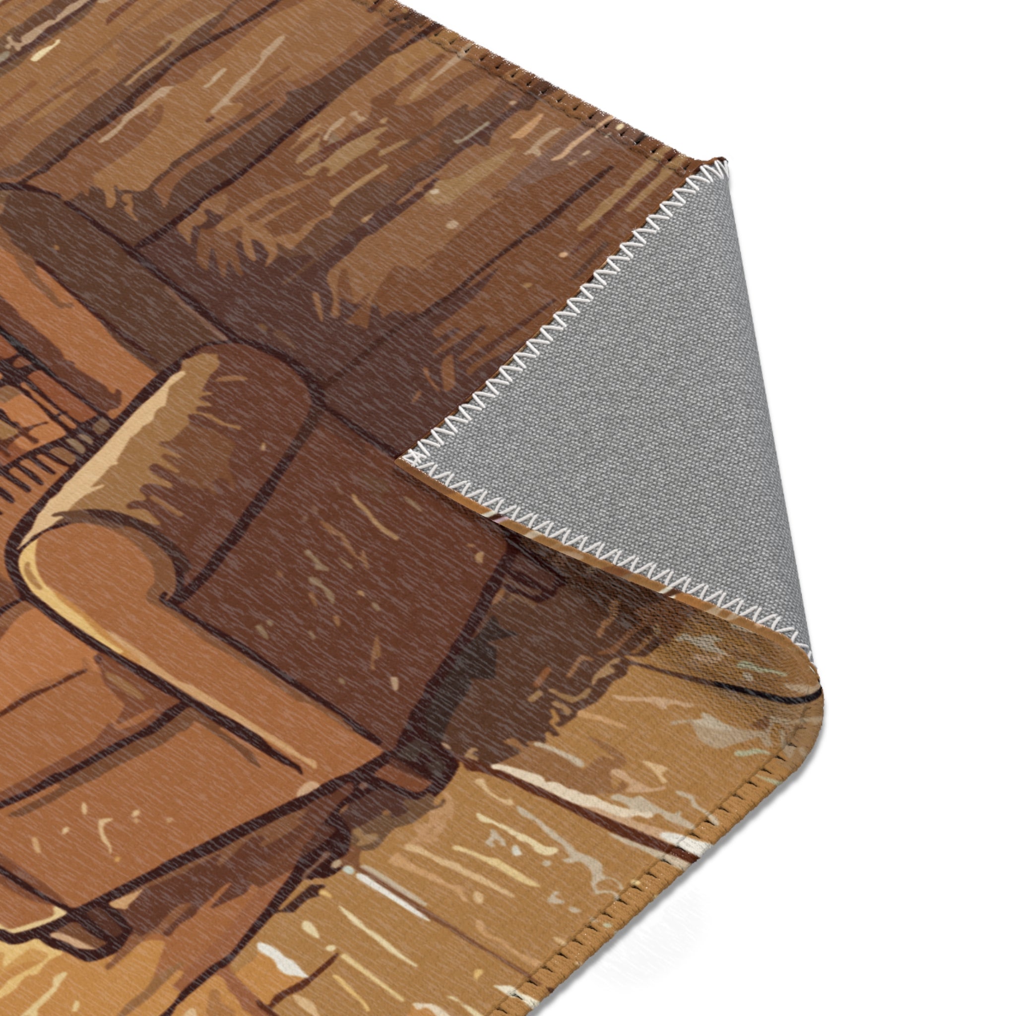 Cozy Cabin Rainbow Fox Area Rug — Cute Colorful Cat with Sunglasses Indoor Accent Mat