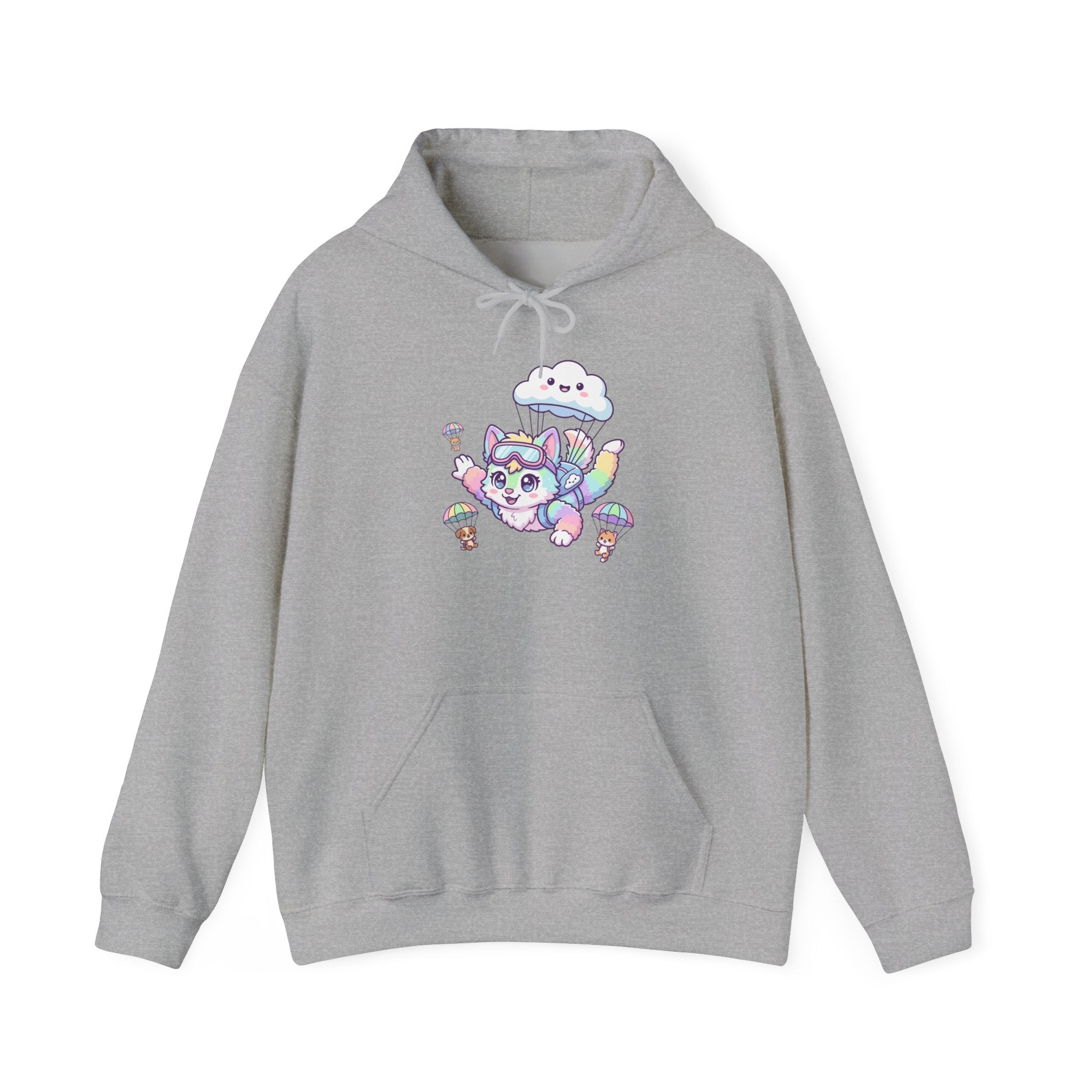 Kawaii Skydiving Furry Unisex Heavy Blend™ Hoodie
