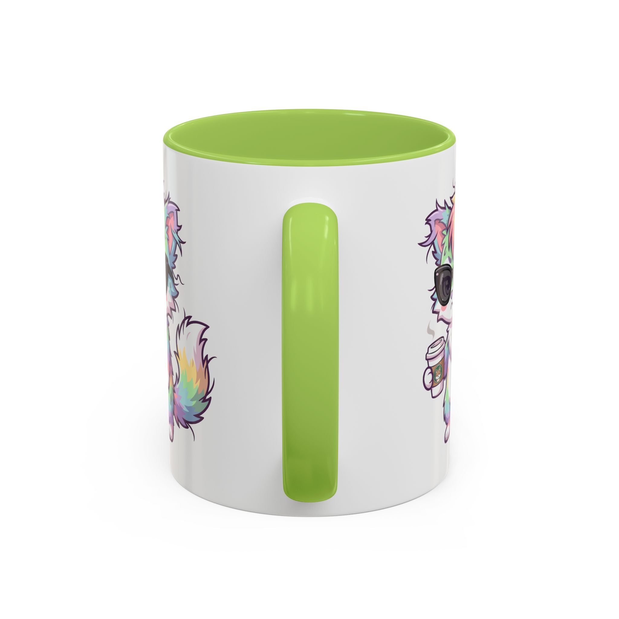 Cute Grumpy Rainbow Furry Coffee Mug — Cup Accent Mug