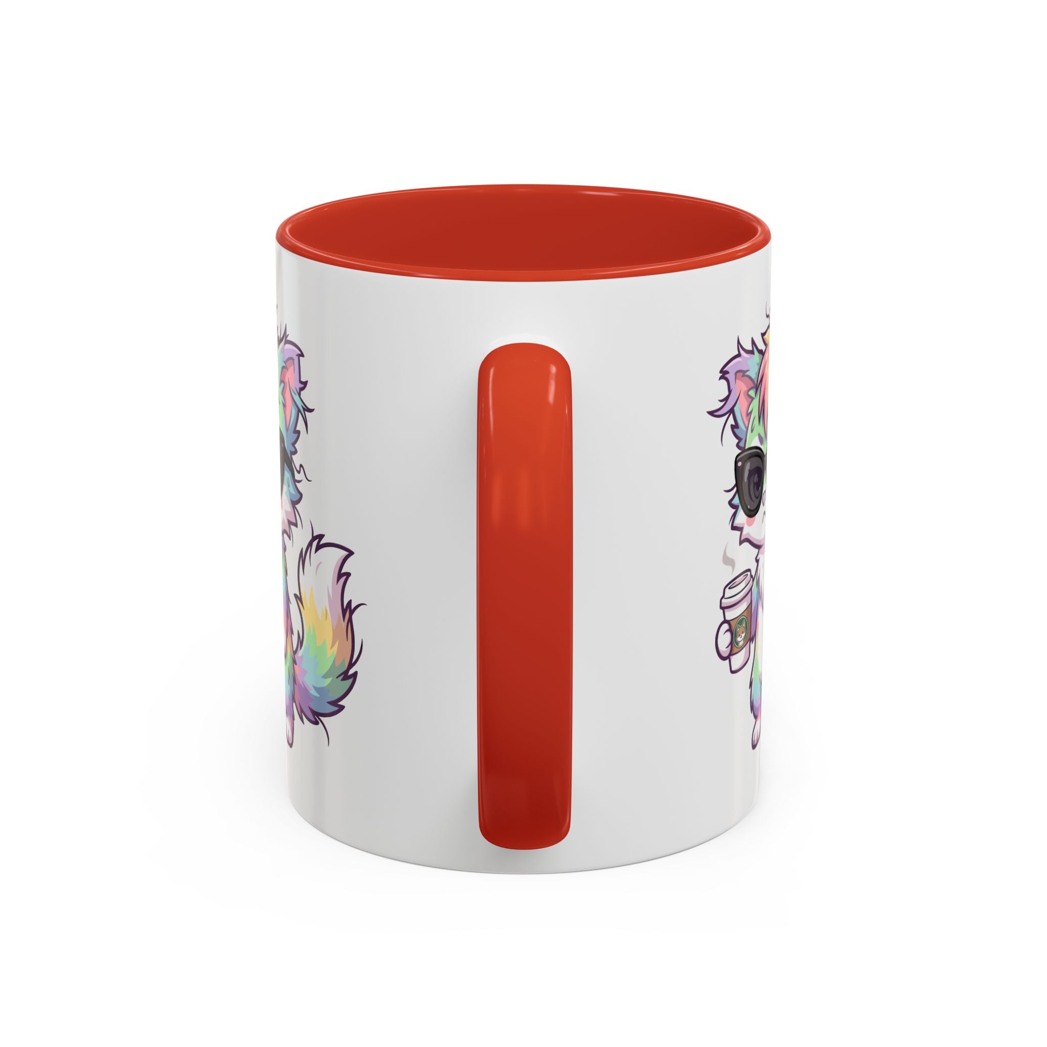 Cute Grumpy Rainbow Furry Coffee Mug — Cup Accent Mug