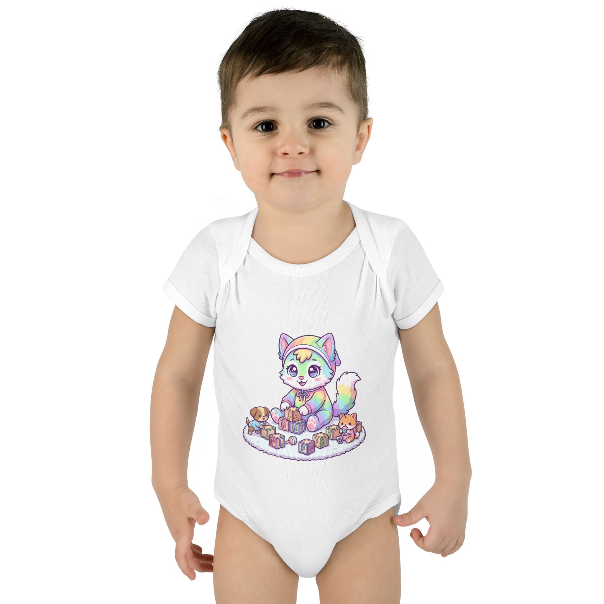 Rainbow Fox Baby Bodysuit – Cute Woodland Infant Onesie