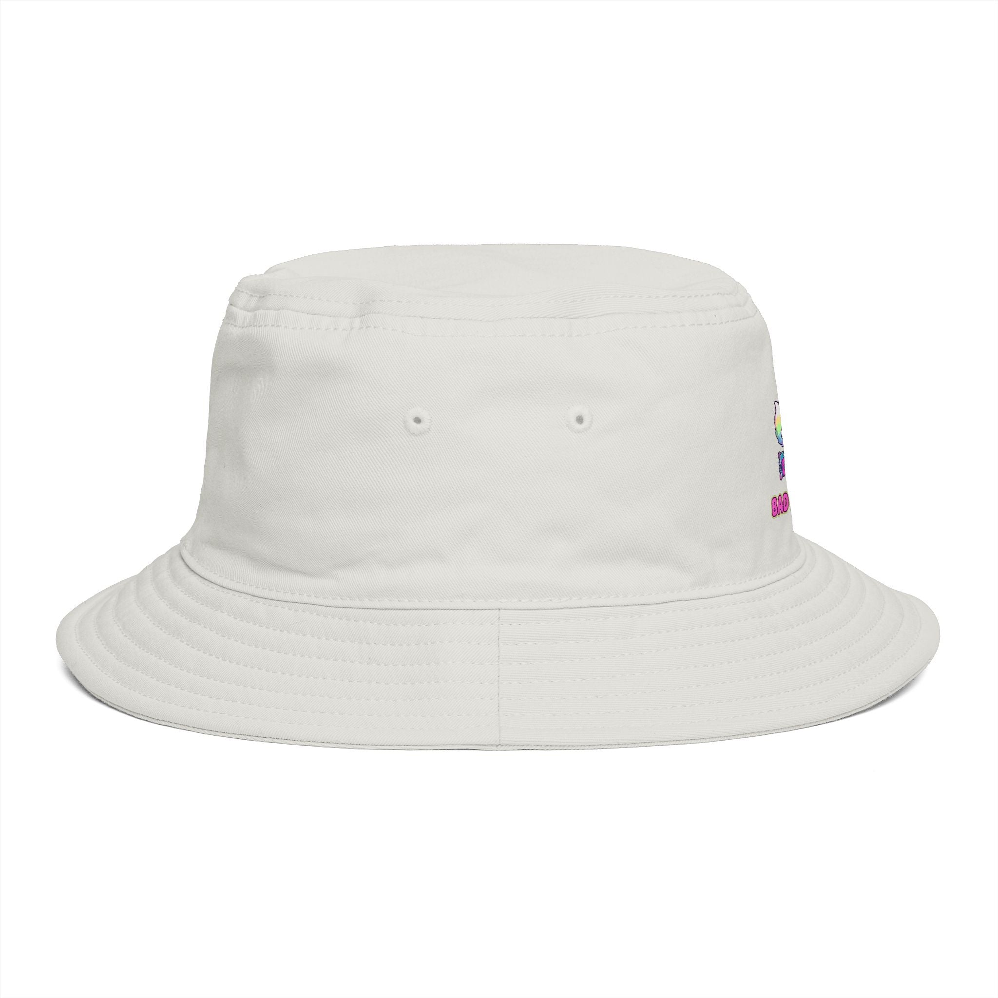 Cute Neon Furry Fox Bucket Hat — "Bad Fur Day" Embroidered Cute Animal Sun Hat