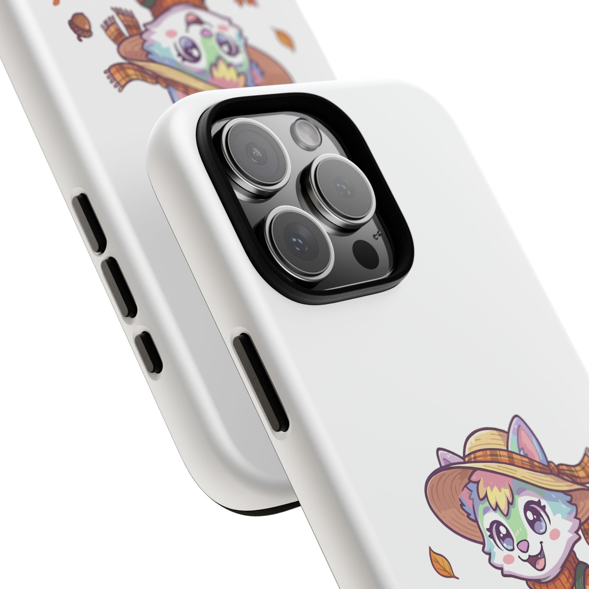 Autumn Fox Phone Case | Cute Fall Leaves Cat in Straw Hat iPhone | Samsung | Pixel Case