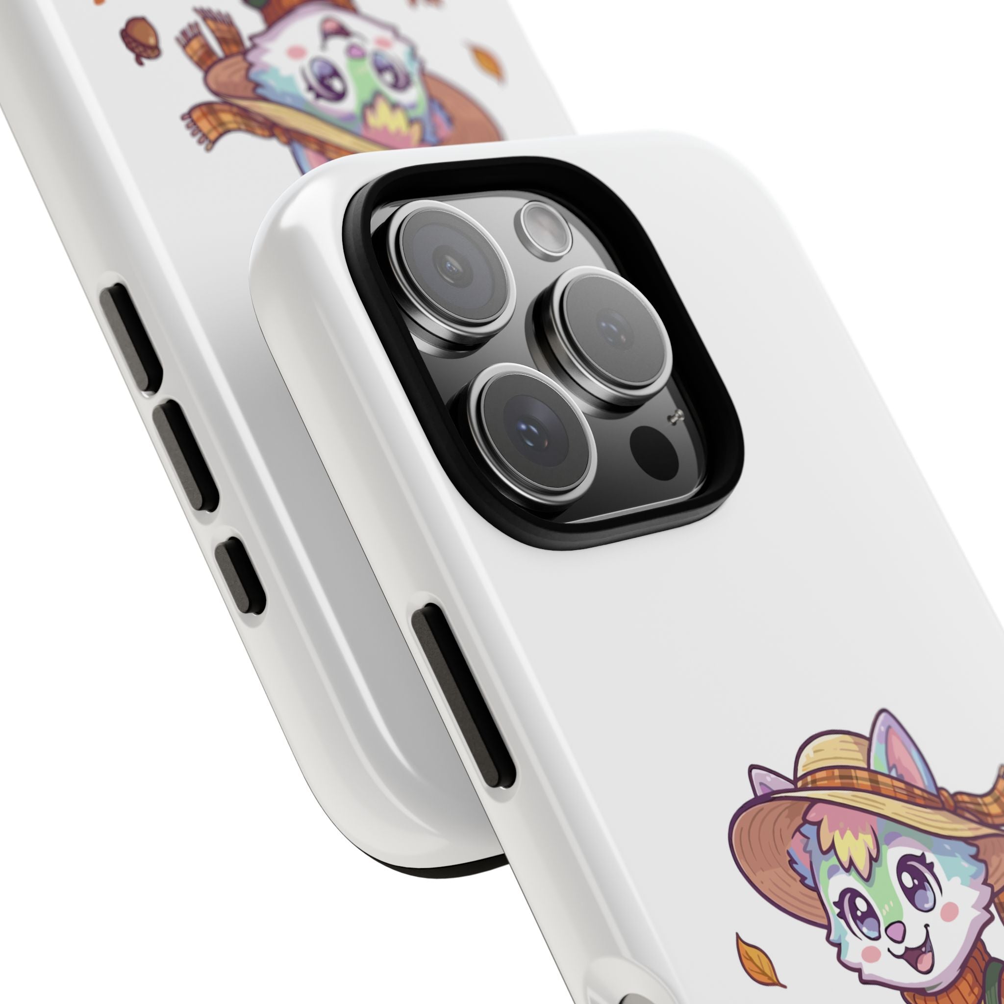Autumn Fox Phone Case | Cute Fall Leaves Cat in Straw Hat iPhone | Samsung | Pixel Case