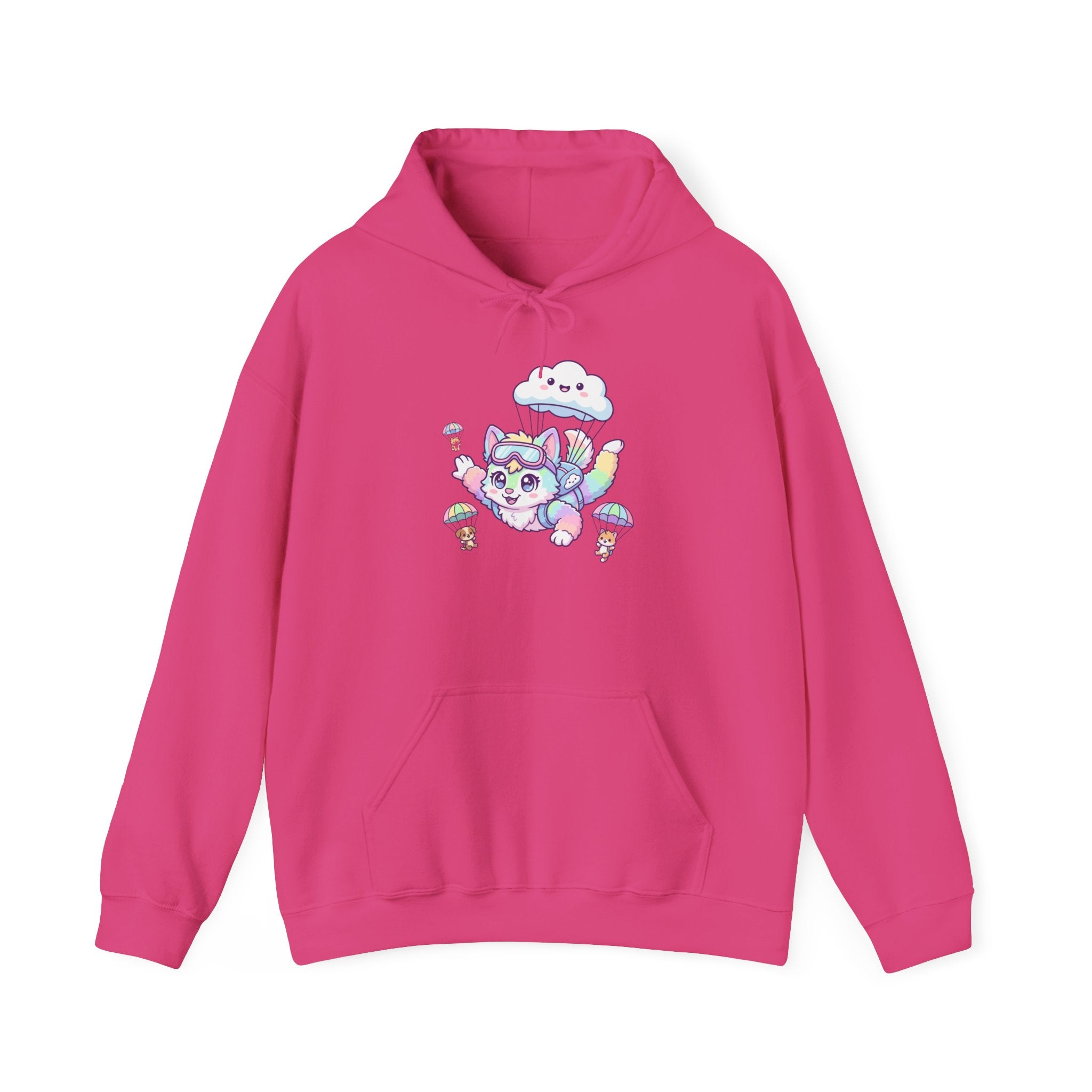 Kawaii Skydiving Furry Unisex Heavy Blend™ Hoodie