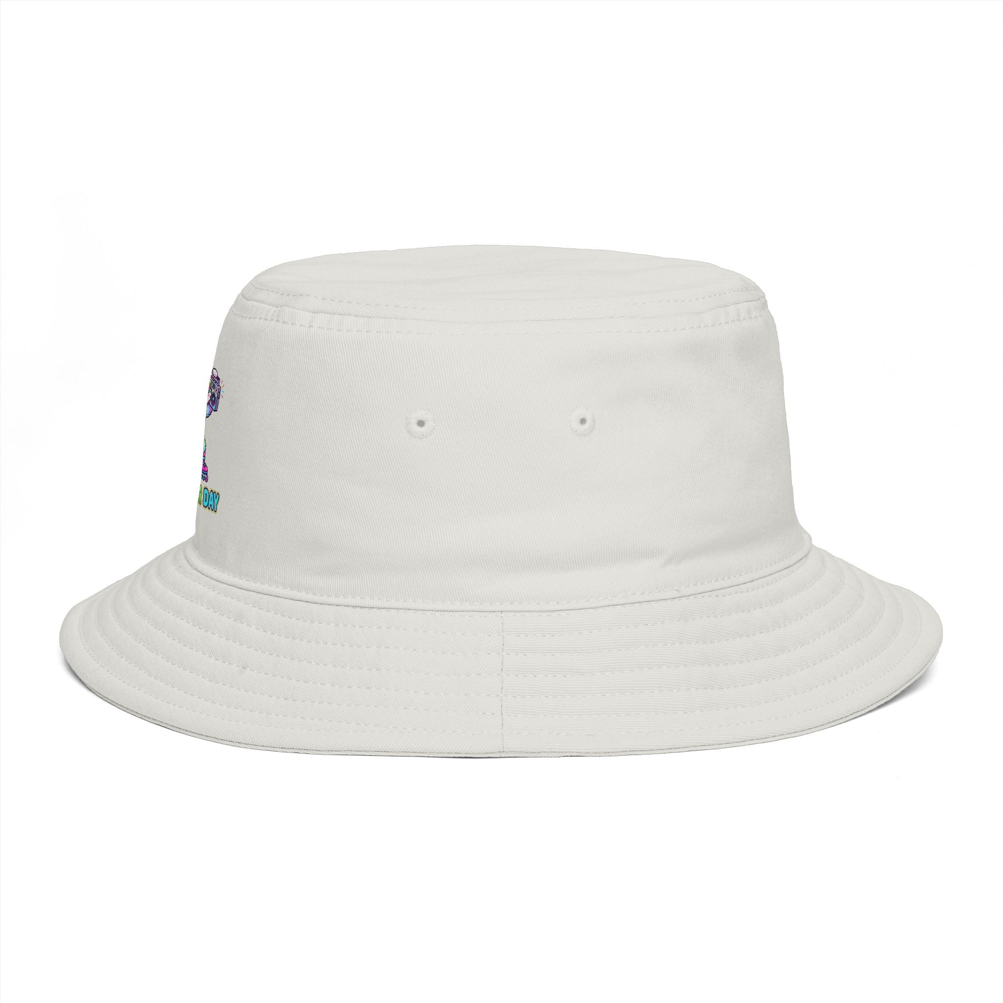 Cute Neon Furry Fox Bucket Hat — "Bad Fur Day" Embroidered Cute Animal Sun Hat