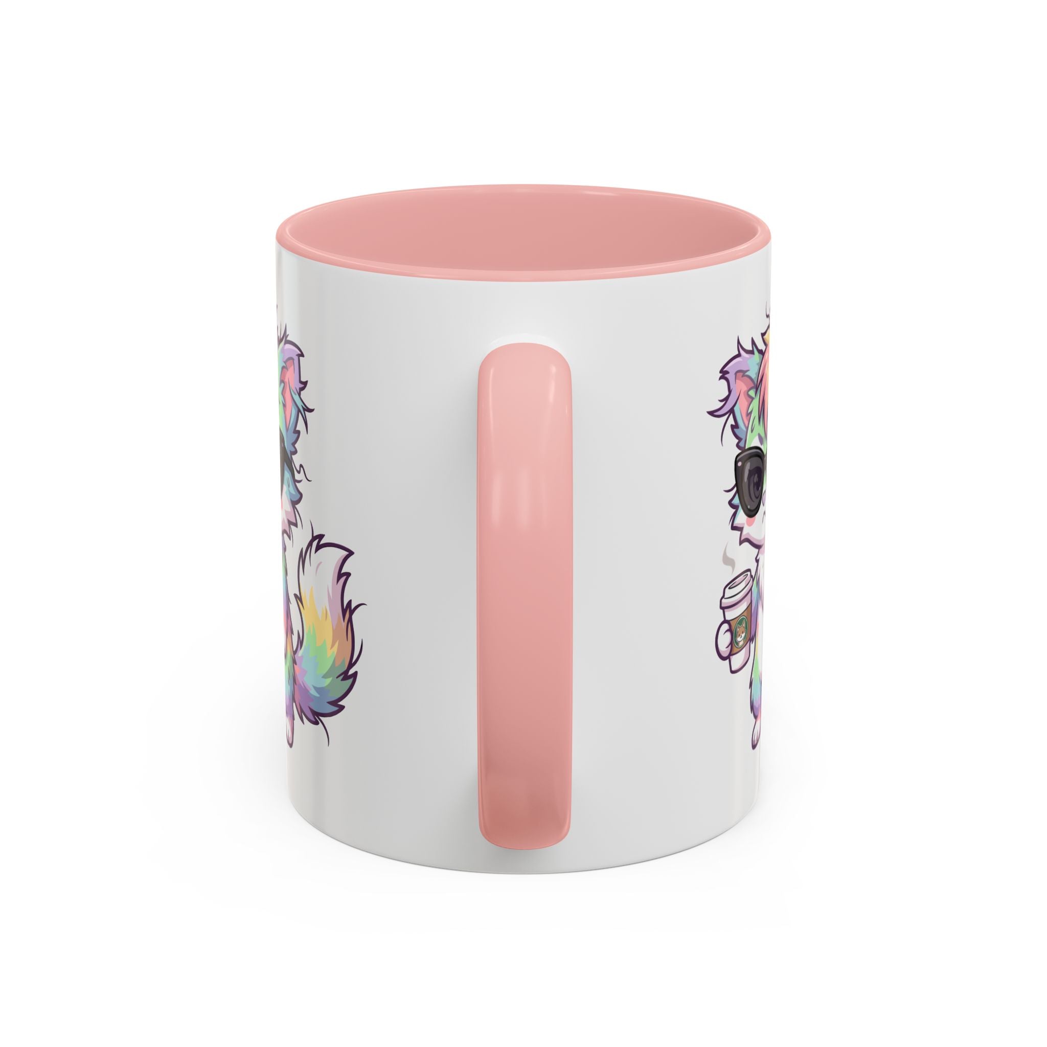Cute Grumpy Rainbow Furry Coffee Mug — Cup Accent Mug