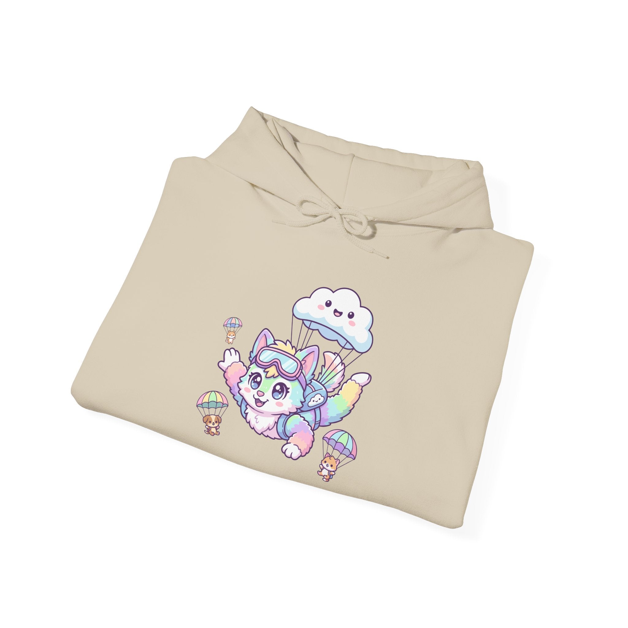 Rainbow Pastel Skydiving Furry | Hooded Sweatshirt